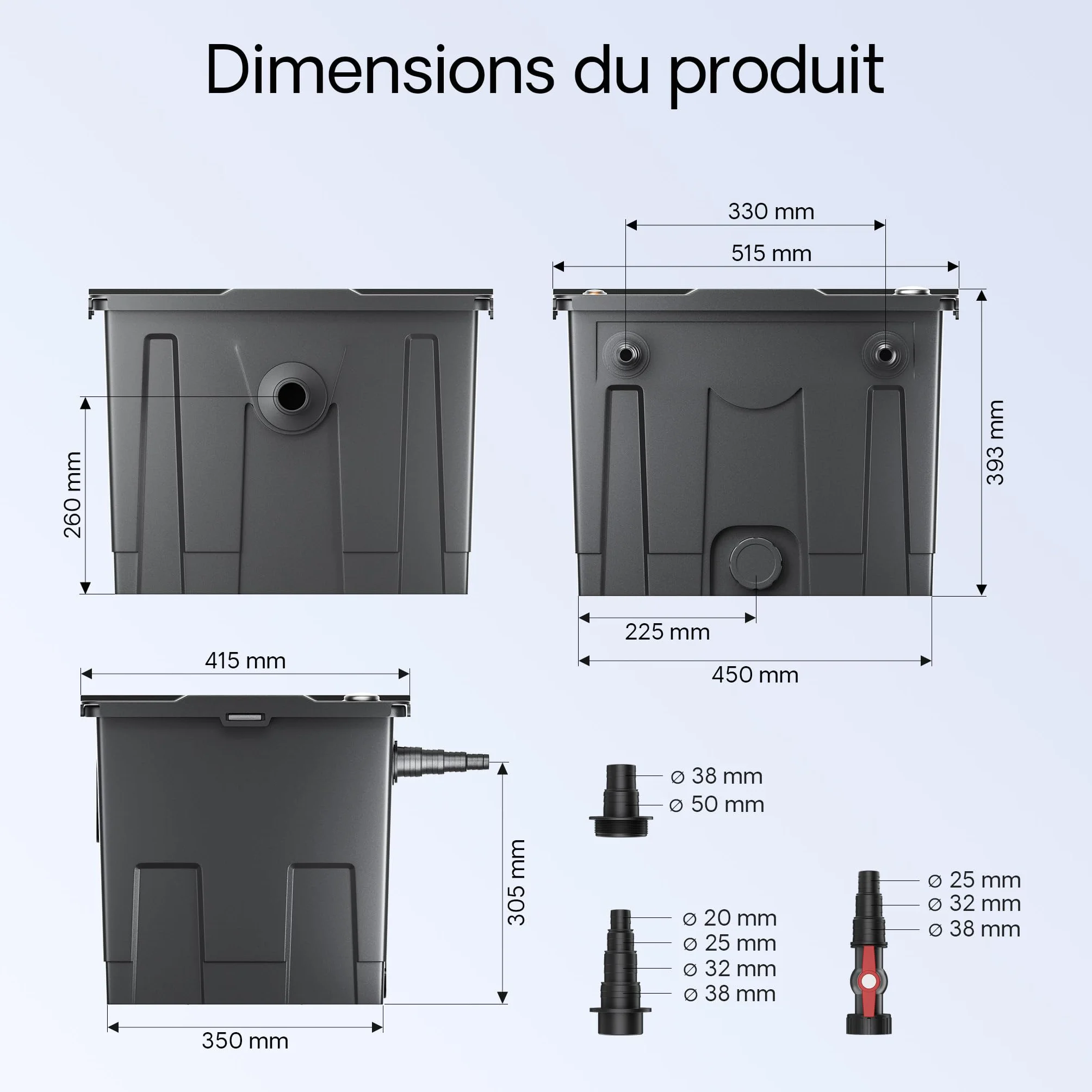 SunSun CBF-350 Kit complet filtre de bassin biologique 12000 L NEO7000 SuperEco pompe 7000l/h 50W CUV-318 lampe UV UVC 18W