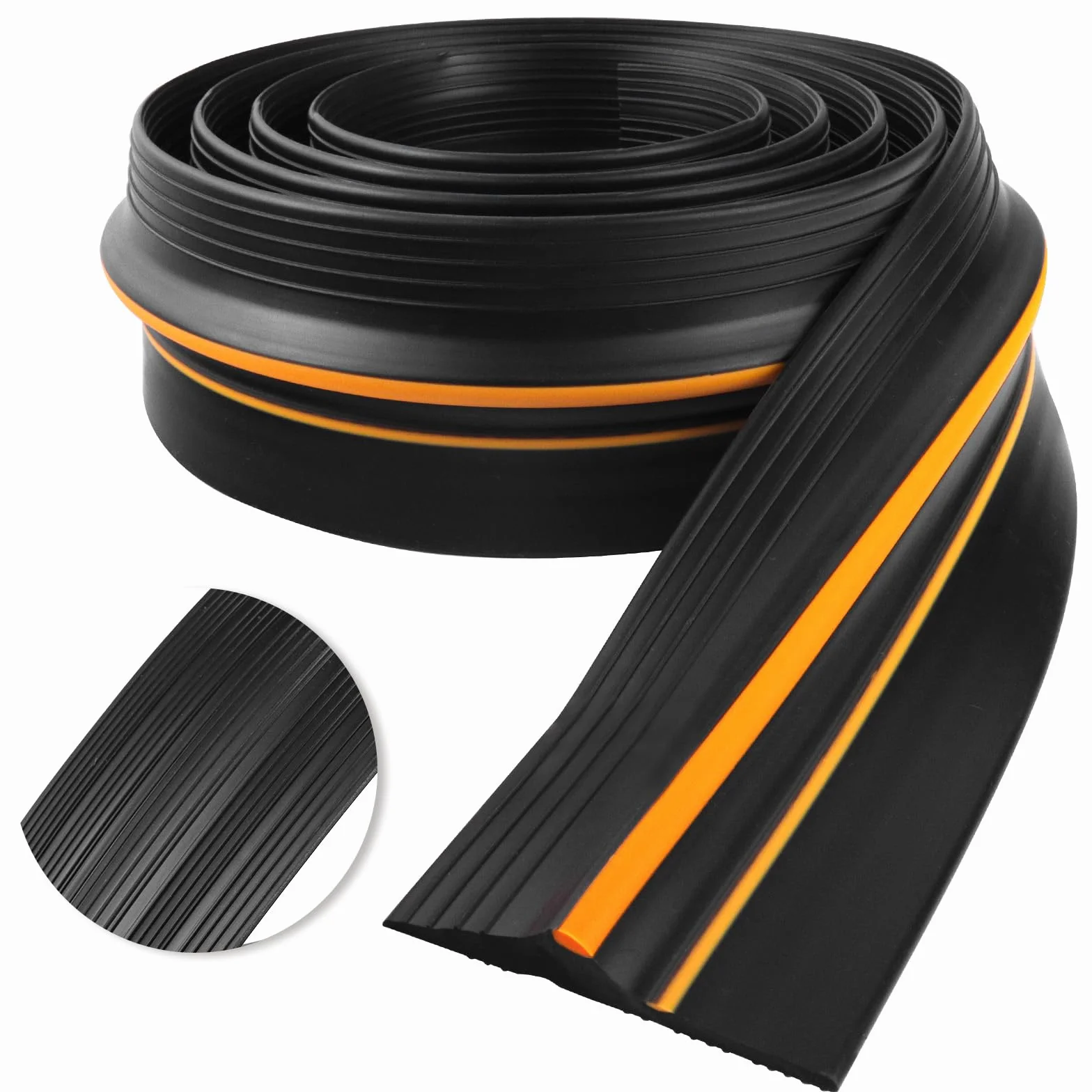 Joint de seuil de porte de garage universel bande d'étanchéité Noir 6m×100mm×25mm