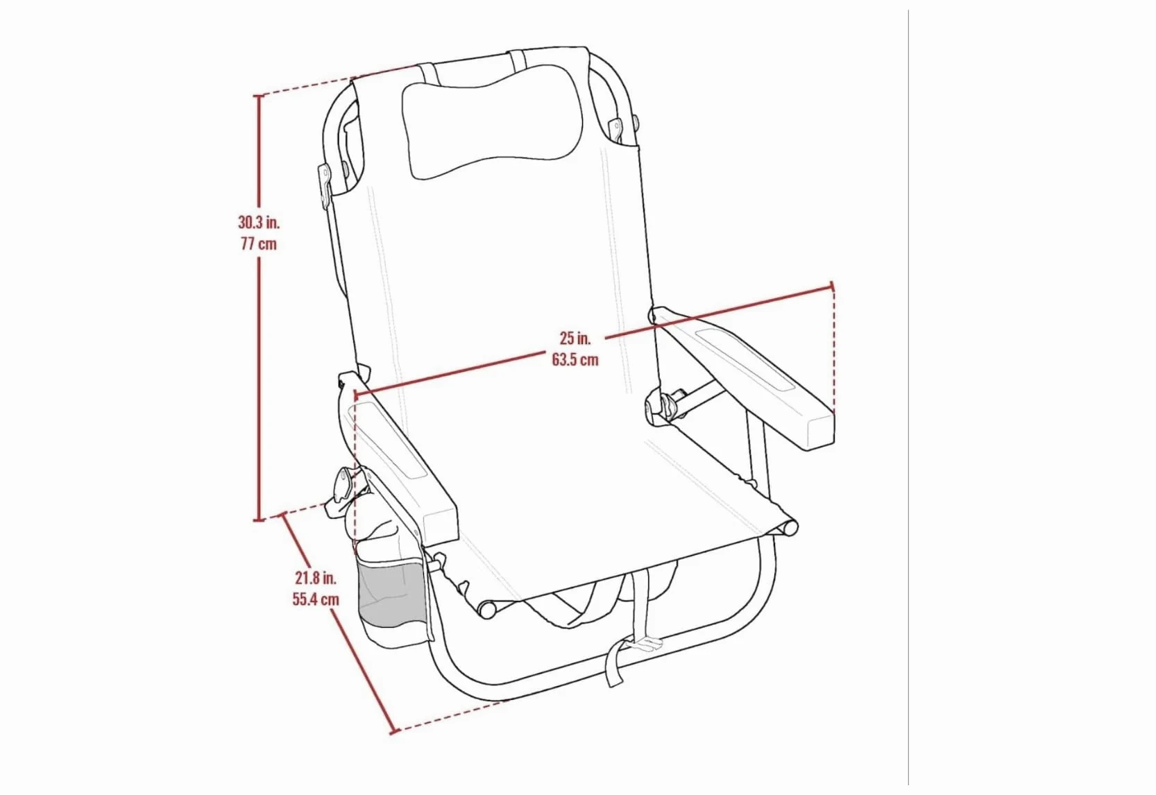 Tommy Bahama Lot de 2 chaises de Plage à 5 Positions, Pochette Cargo Isotherme à Fermeture éclair, Porte-gobelets et téléphone Portable, Barre de Serviette, Oreiller pour Plus de Confort, capacité de