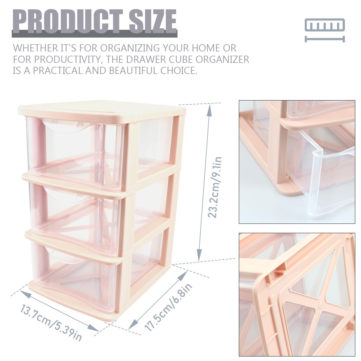 Clear 3-Tier Desk Drawer Organizer