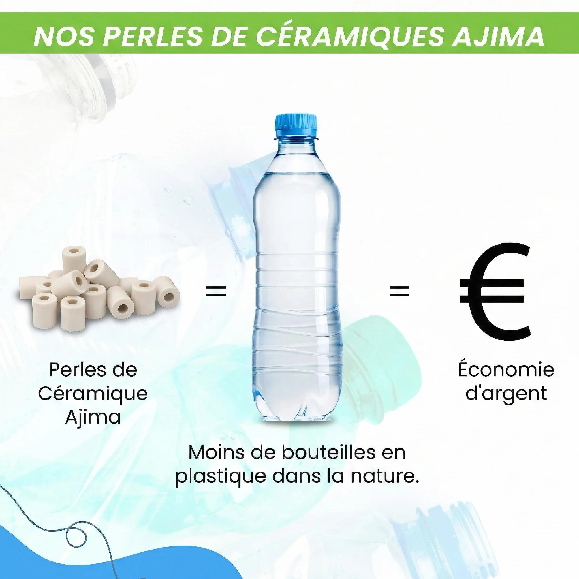Perles de Céramique Grises Fermentées – Filtre à Eau Naturel Anti-Calcaire pour Carafe, Bouilloire, Gourde, Lave-Linge