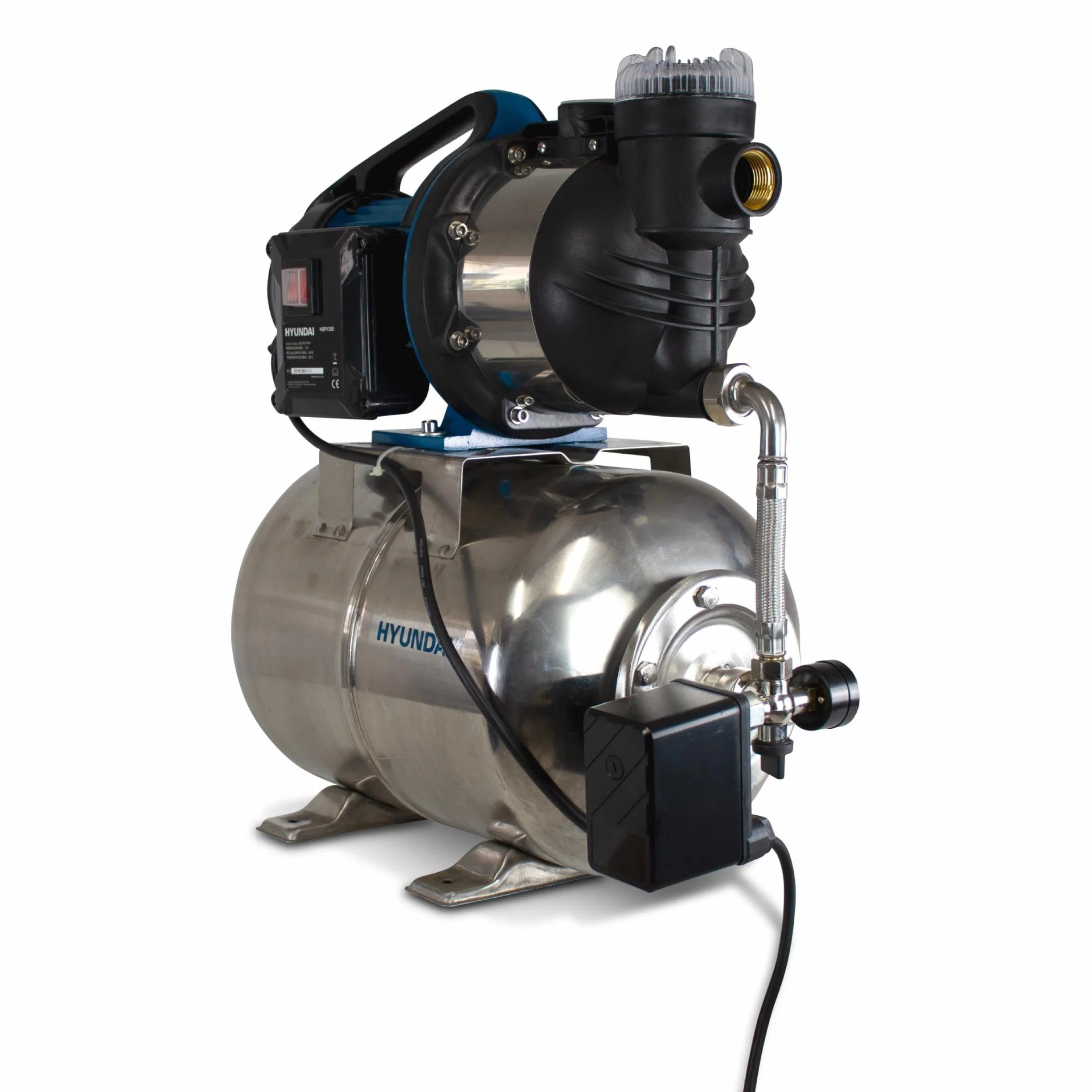 HYUNDAI HBP1300 Surpresseur 1300 W 24 L 4500 L/h Moteur induction Eaux claires