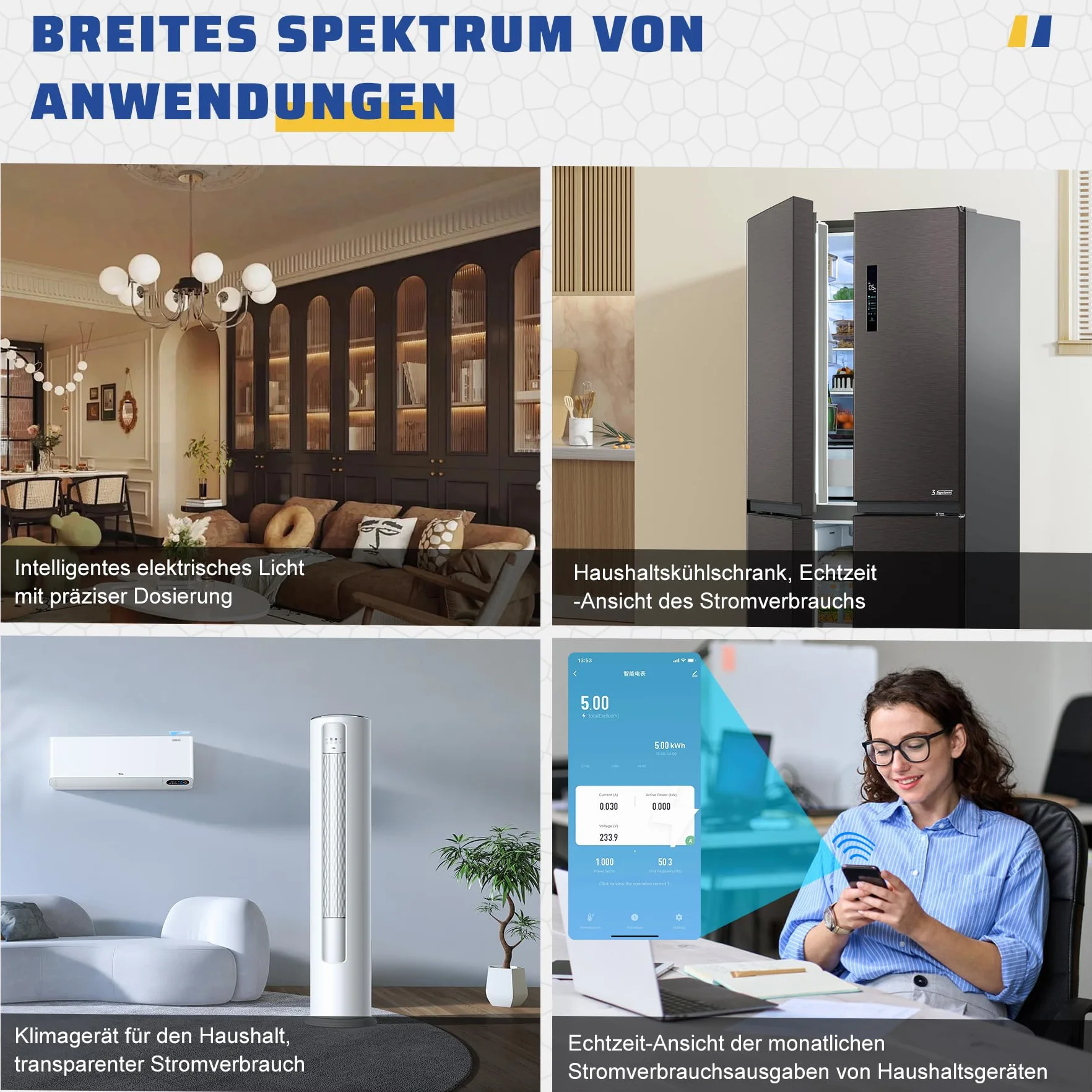 WiFi Compteur d'Énergie Monophasé AC 40-300V 100A Rail DIN Wattmètre KWh Avec Écran LCD