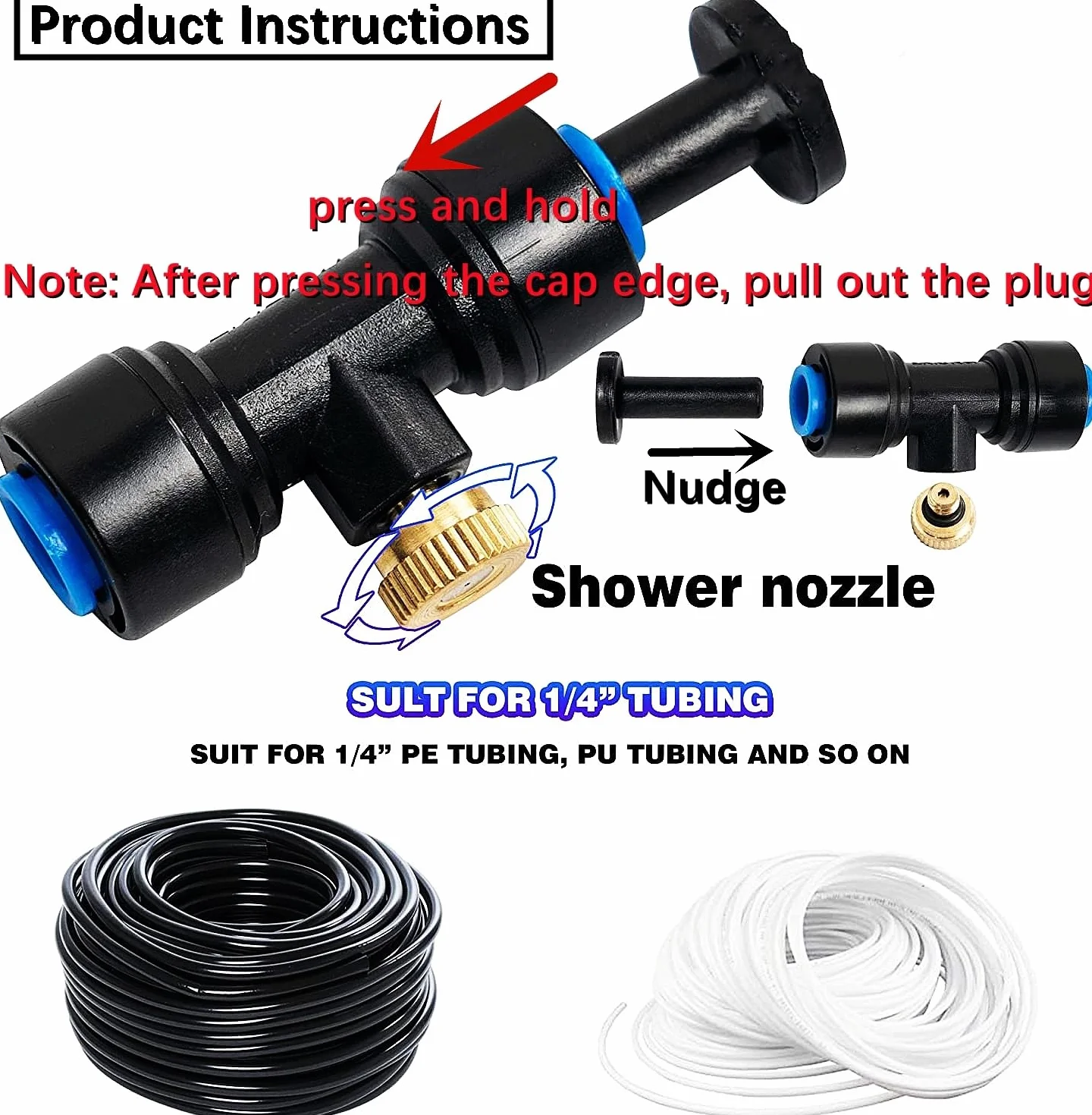 Buses D’Irrigation Kit 12Pcs Buses de Brumisation en Laiton +12siège de Pulvérisation,Système de Brumisateur Extérieur,Arroseurs D'atomisation pour l'Irrigation de l'Arrosage des Jardins,Bleu