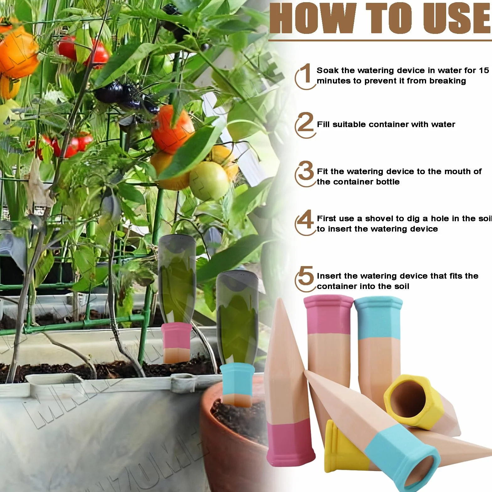 Lot de 6 Oyas A Planter Terre Cuite, Arrosage Goutte à Goutte Ollas Terre Cuite, Système d'Irrigation Arrosage Automatique et Ecologique pour Plante Intérieur & Extérieur en Vacances