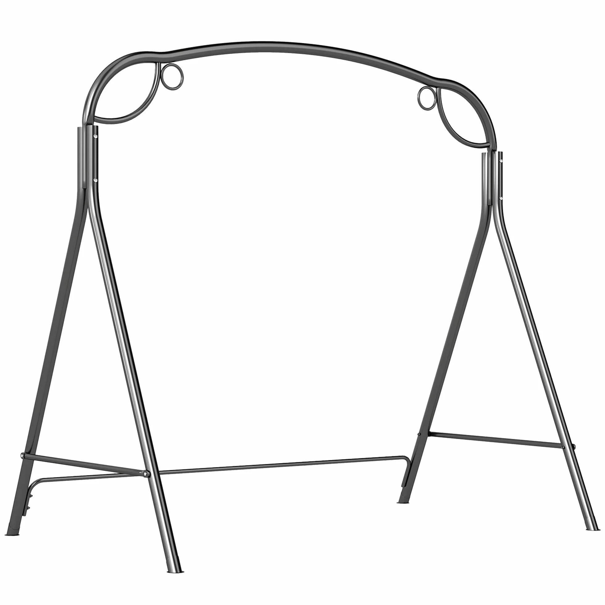 Outsunny Support de balançoire en métal Structure de balançoire robuste avec pieds en forme de A Charge 220 kg pour jardin, parc, patio, véranda, 172 x 126 x 170 cm, bronze
