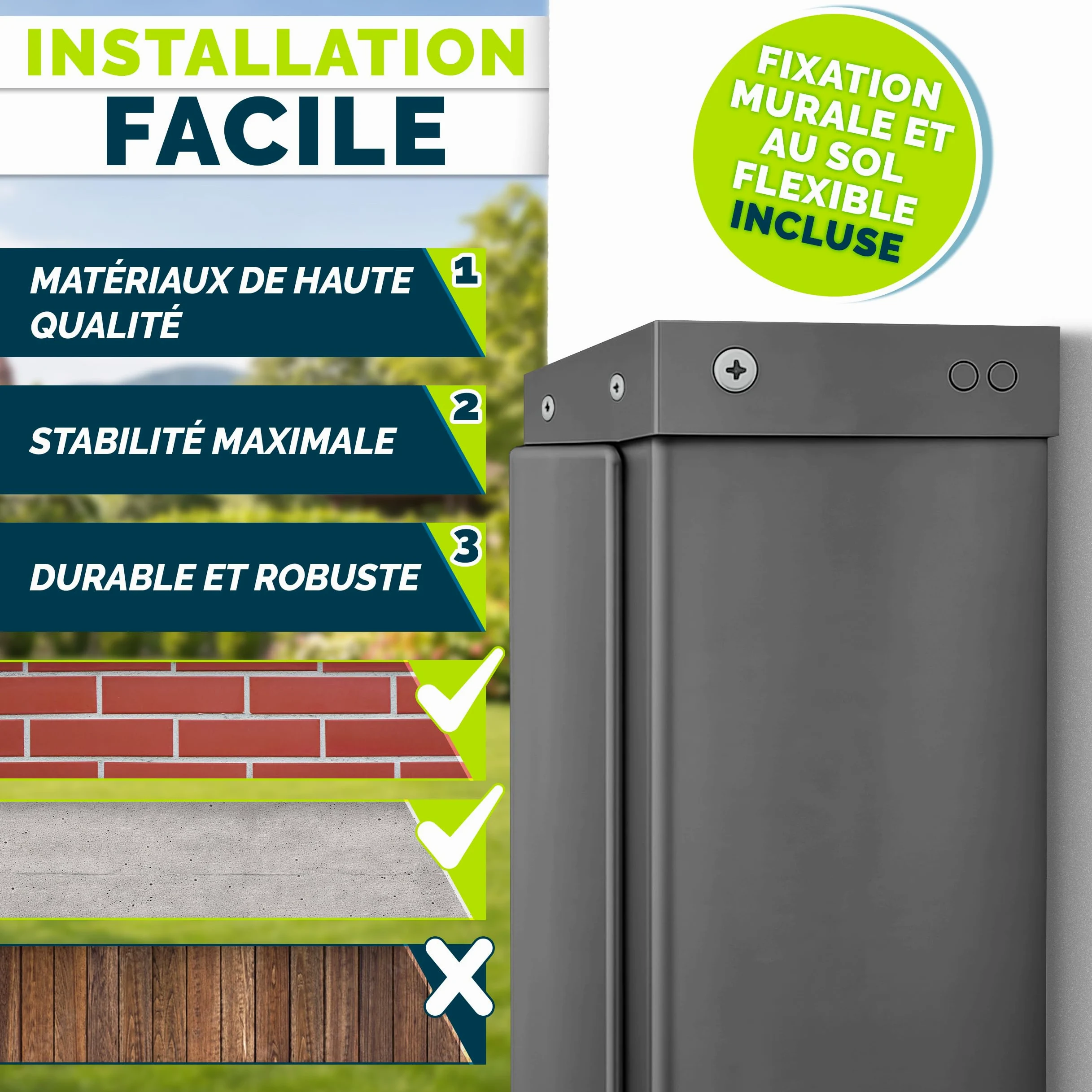 tillvex® Store latéral 160 x 400 cm extensible et opaque avec Housse de protection | Brise-vue pour balcon, jardin et terrasse | Support mural | Protection solaire en acier inoxydable | Contre le vent
