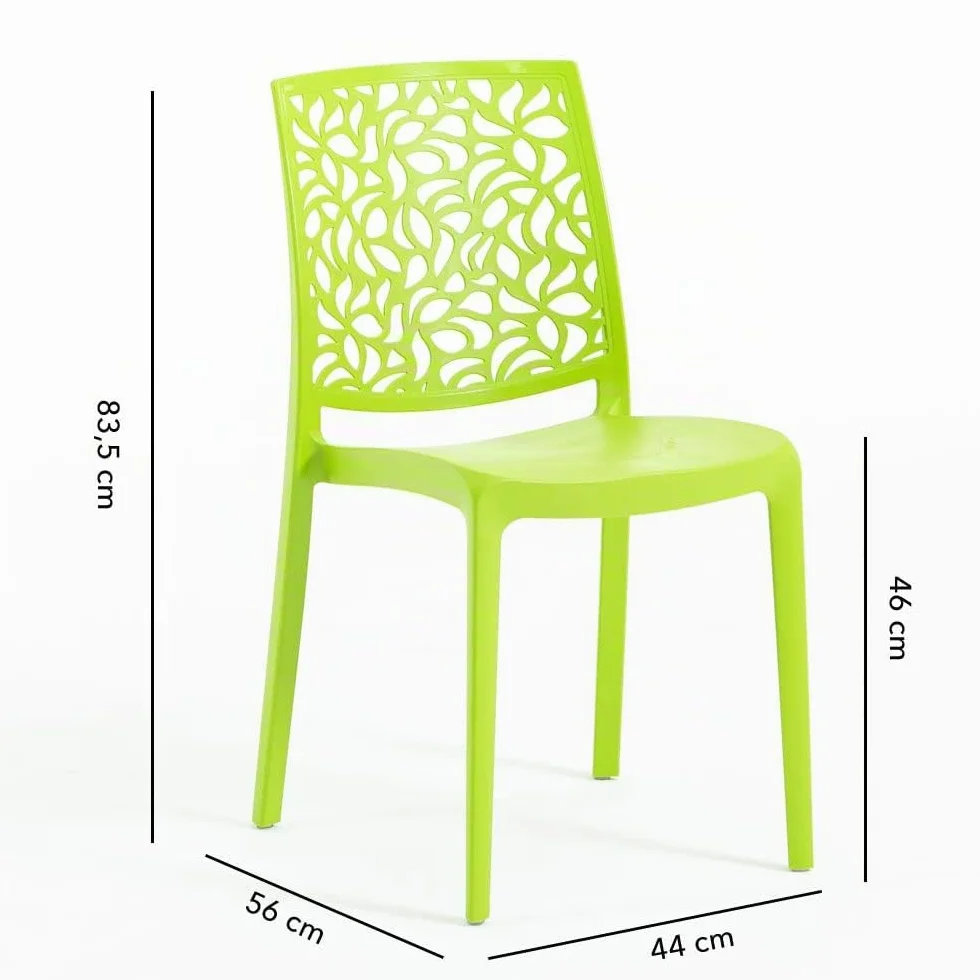 Chaises en résine Fibre de Verre empilables Anna Citron Vert 4 pièces