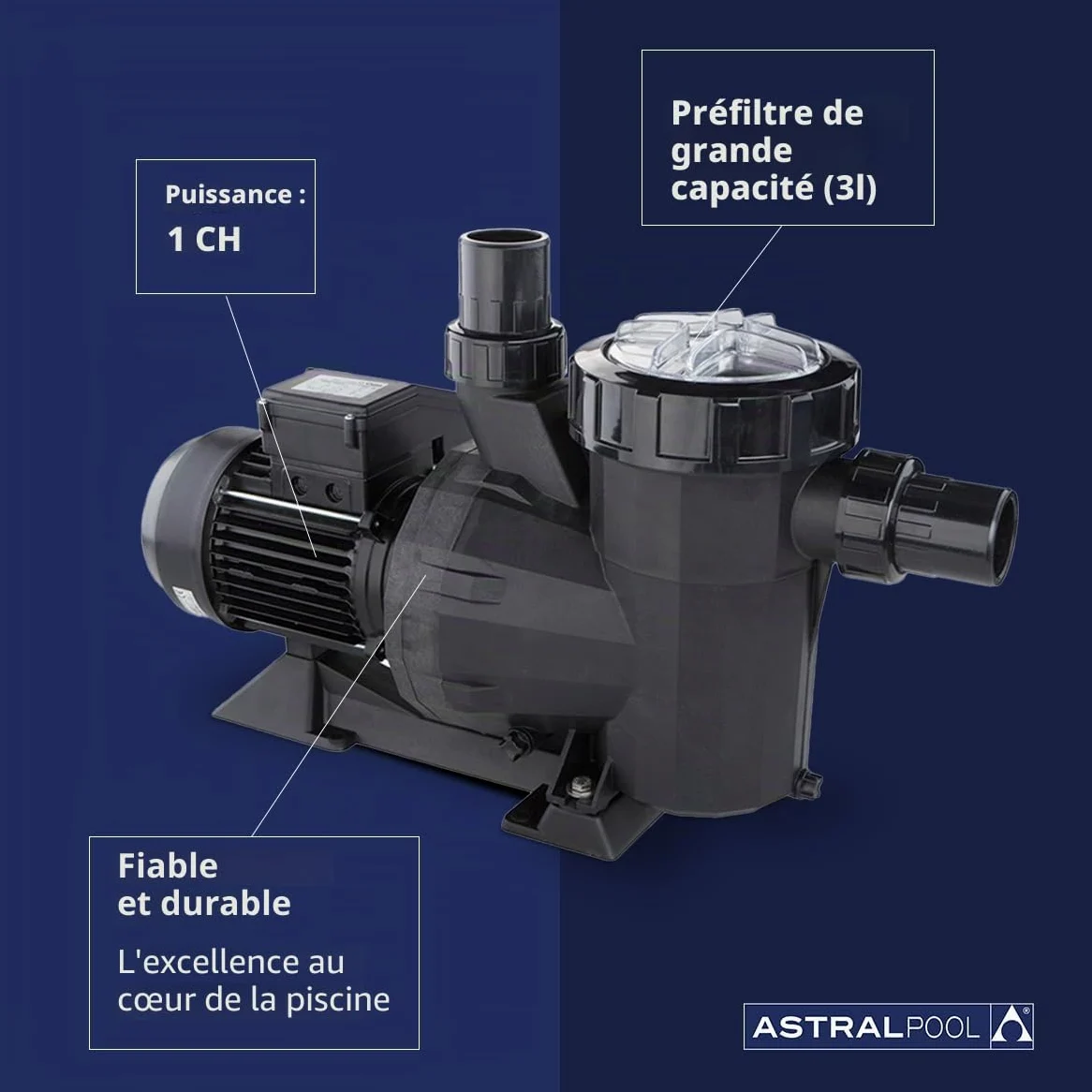 Astral Victoria Plus 38773 Pompe de piscine Noir 1 CV II V 230