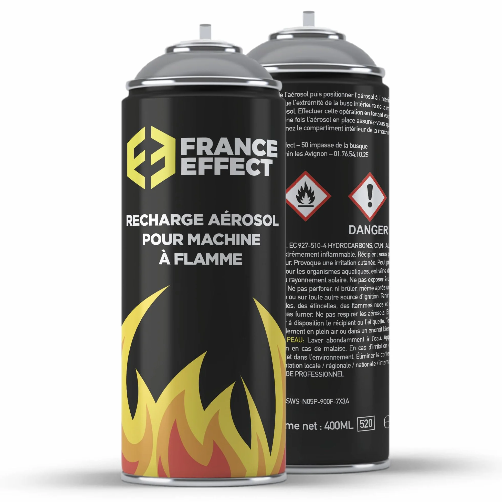 France Effect 4 Recharges Flamme Dragon Effect Dragon Tower III 400ml Recharge projecteur flammes puissantes sans résidu