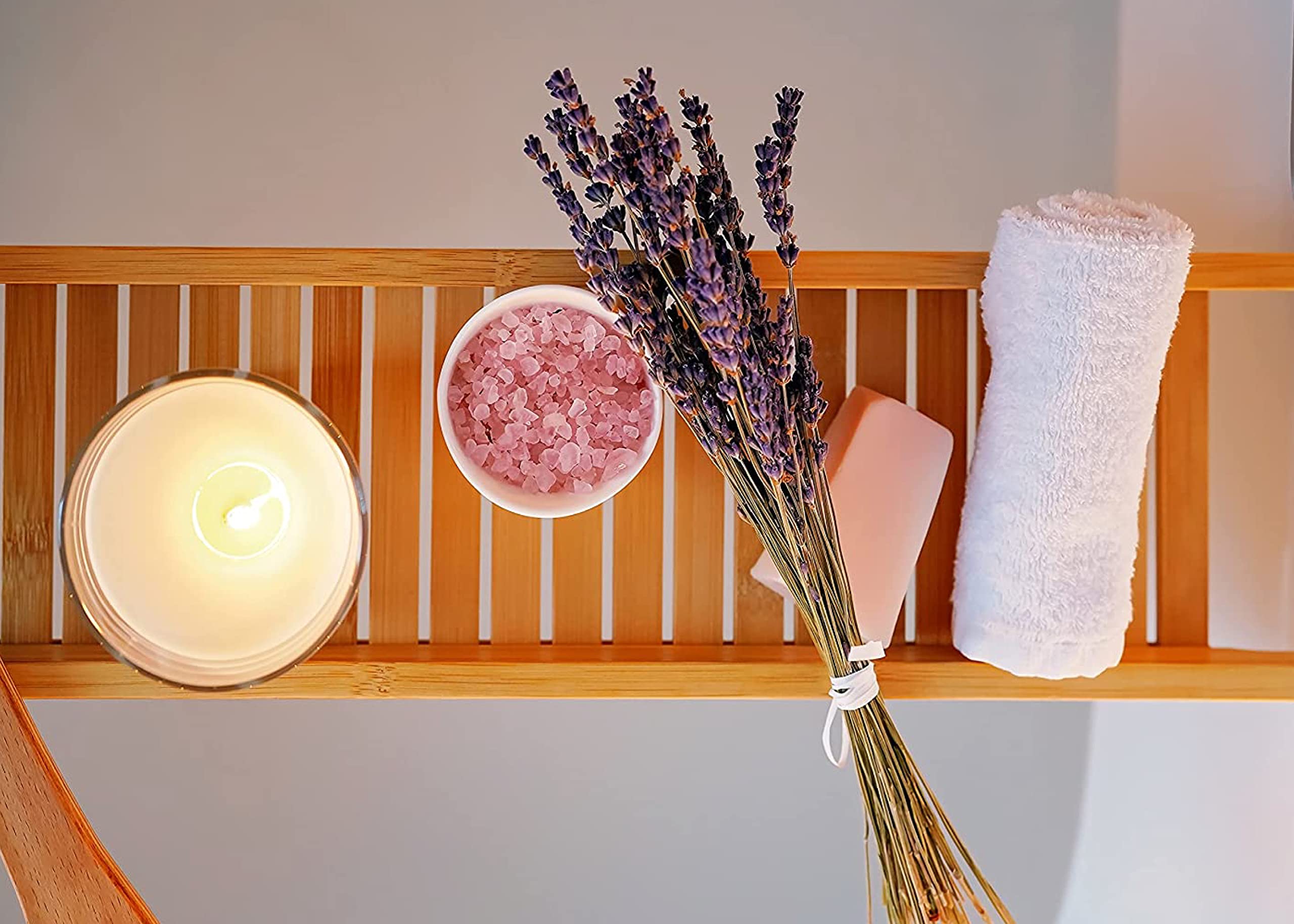 Elegant Bamboo Bathtub Caddy with Book and Wine Holder
