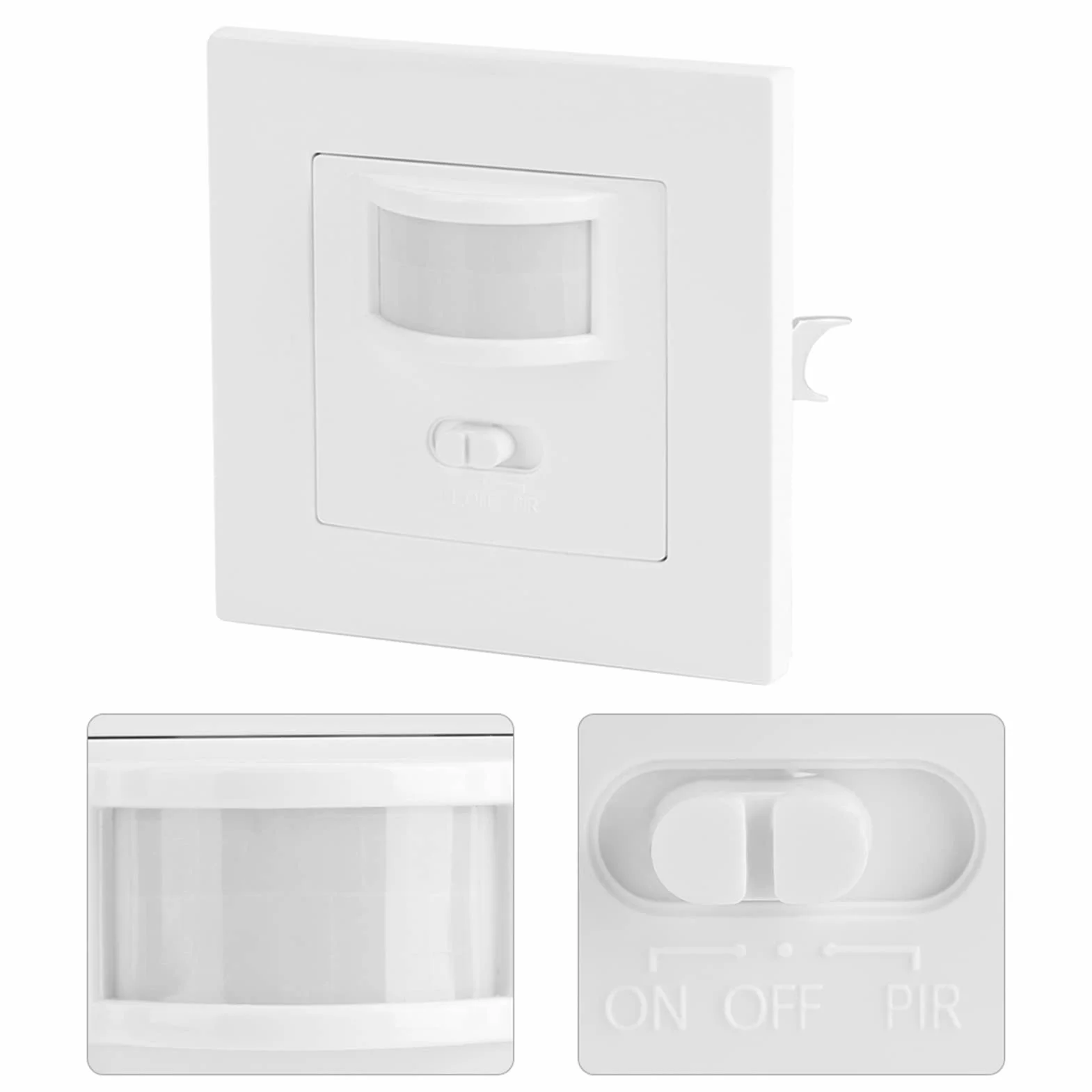 KIMISS Interrupteur à Capteur de Mouvement Infrarouge PIR pour Applique Murale Encastrée 110 V-240 V