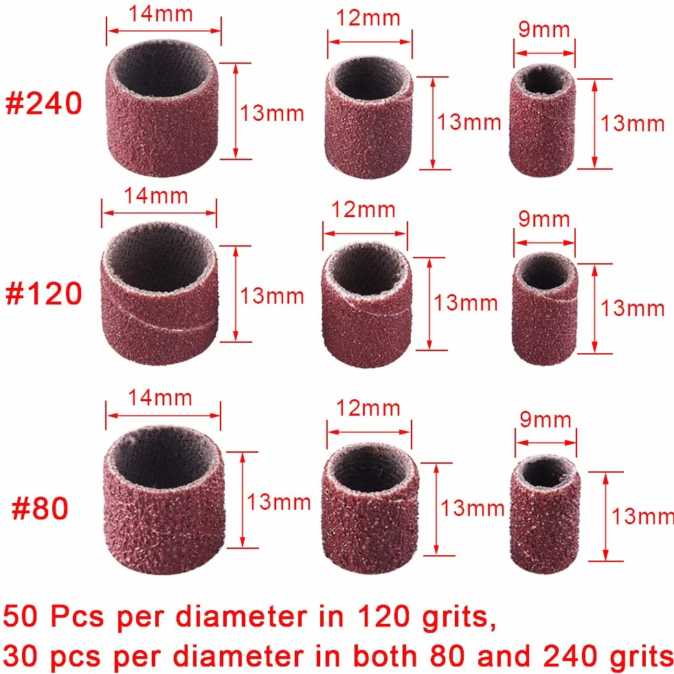 SIQUK 345 Pièces Tambour de Ponçage Ensemble pour Outils Rotatifs Dremel