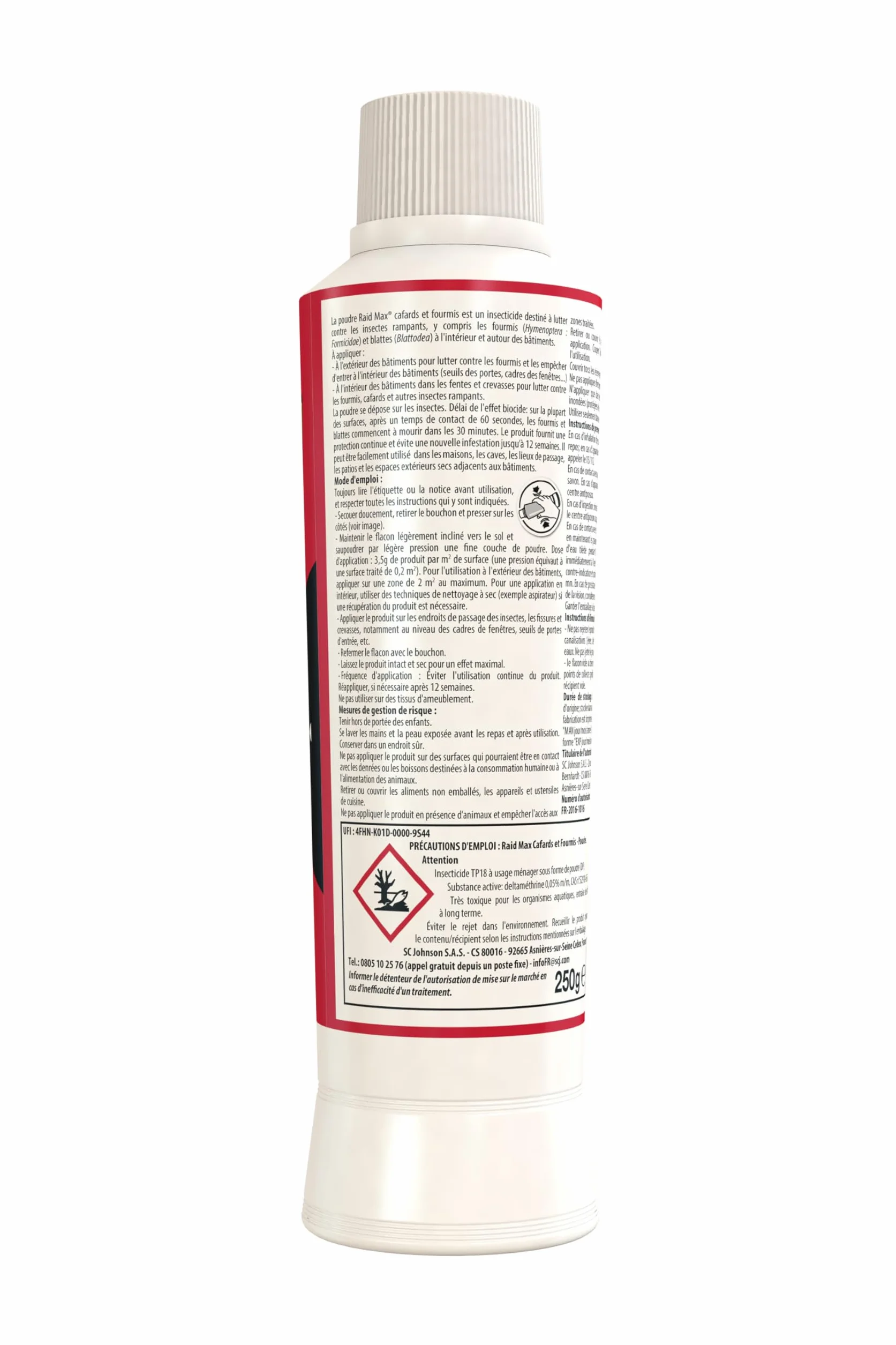 Raid Max Poudre Anti-Cafards et Anti-Fourmis Protection Continue 12 Semaines