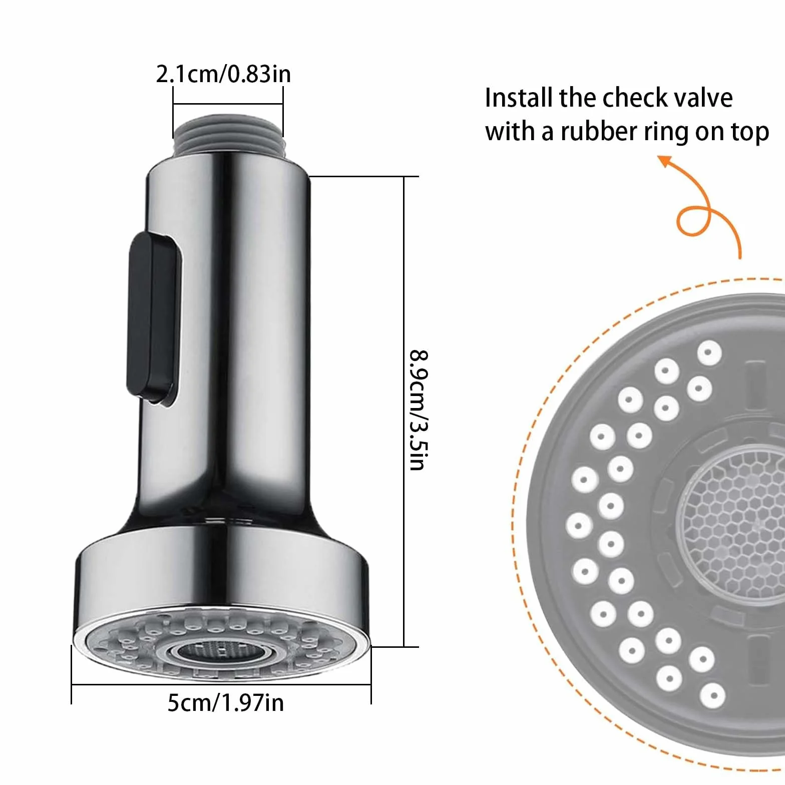 Douchette Evier Cuisine 2 Modes Embout Robinet Rallonge Brise Jet avec Aerateur Extractible Pommeau de Douche Rechange A-Argent