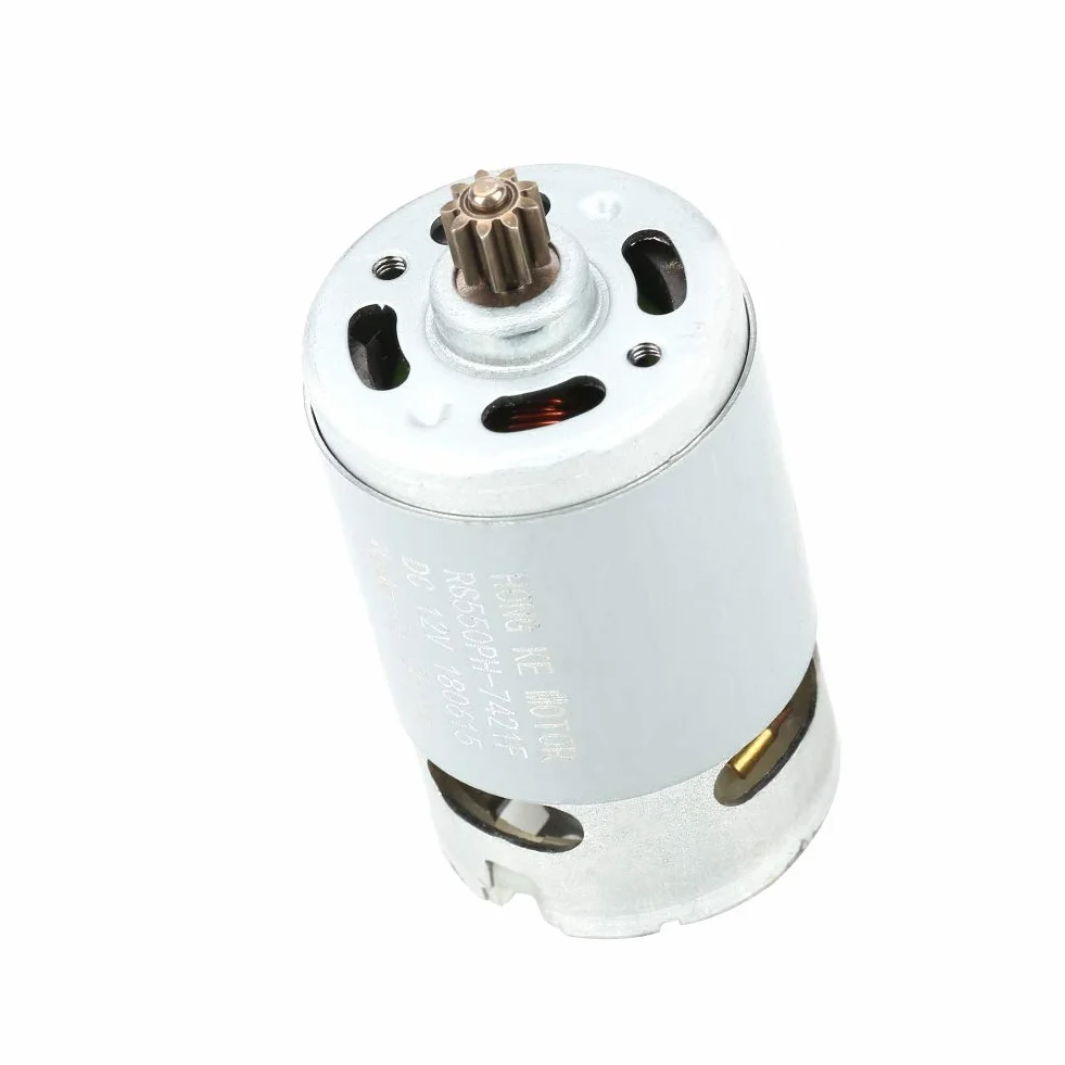 Moteur DC 12V 9 Dents pour Perceuse Électrique Bricolage