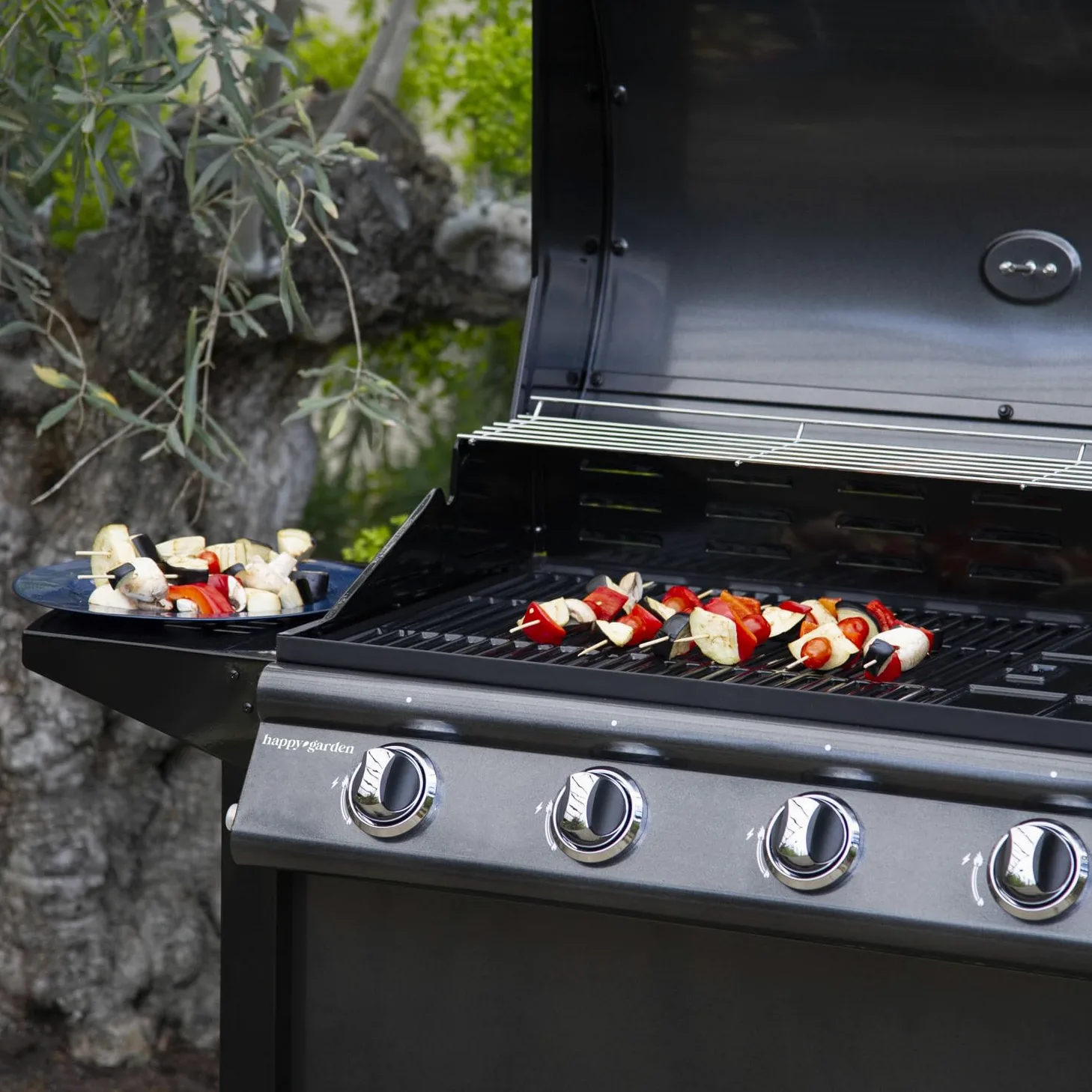 Happy Garden Barbecue au gaz RENO - 4 brûleurs avec thermomètre 14kW