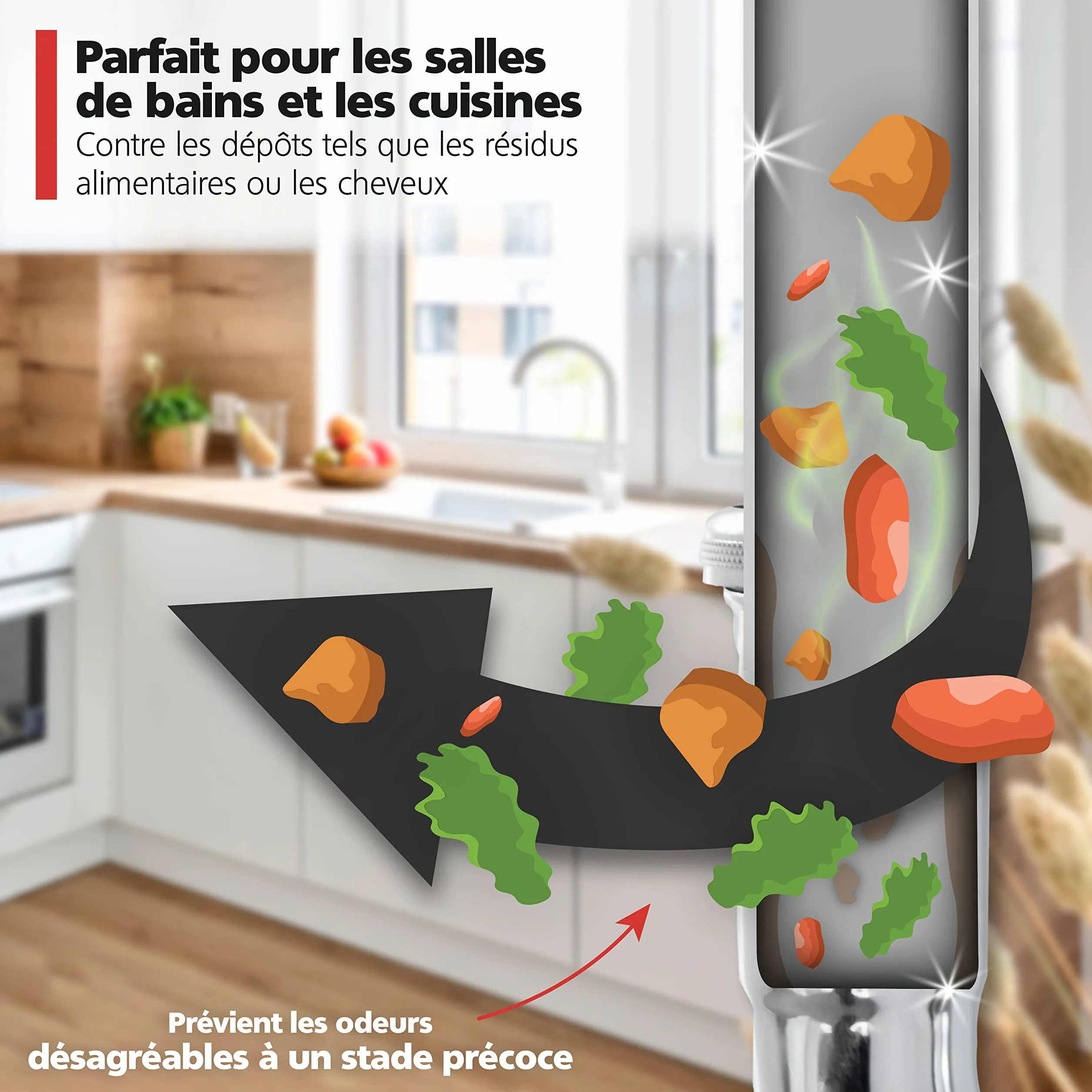 Nirox Déboucheur à ventouse 110 140 mm Débouchage canalisation avec poignées en bois sans produits chimiques