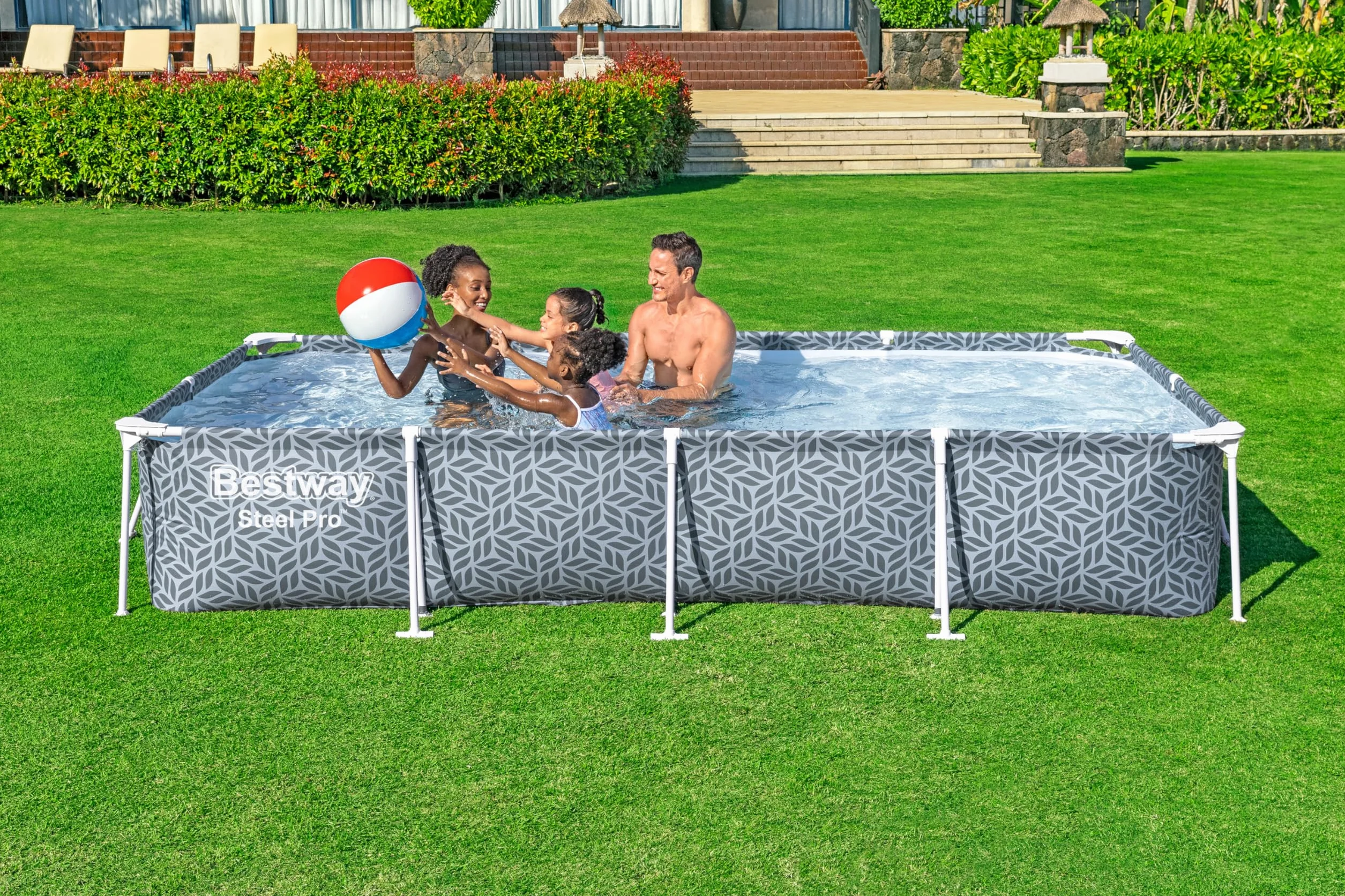 Piscine Hors Sol rectangulaire Steel Pro™ imprimée Graphique 366 x 201 x 66 cm