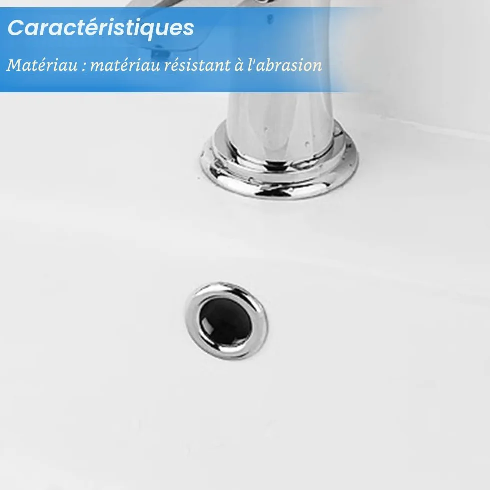 Anneau de Débordement d'Évier 6 Pcs pour Cuisine et Bain