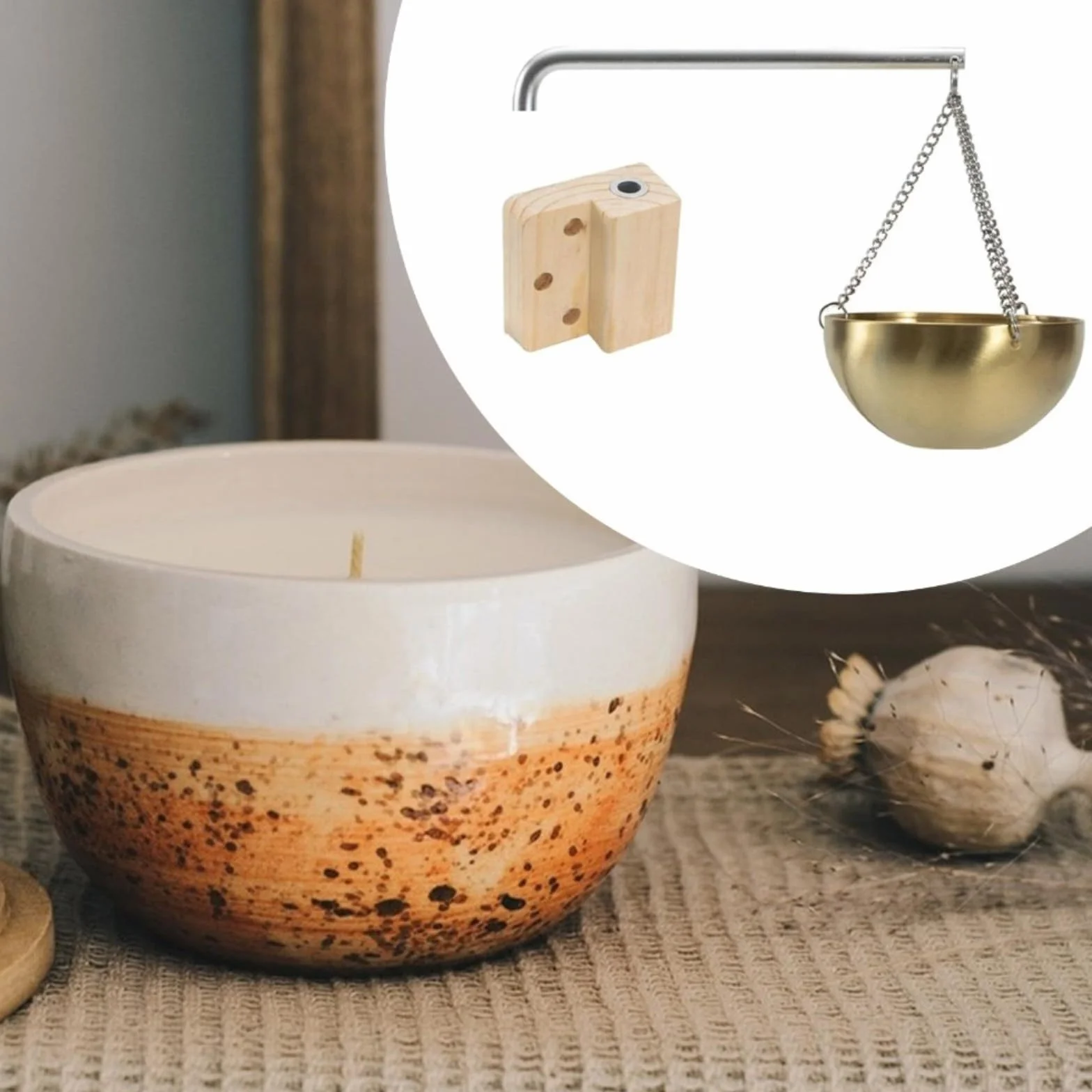 Bol aromatique pour sauna en acier inoxydable 304 500 ml doré avec support en bois de cèdre
