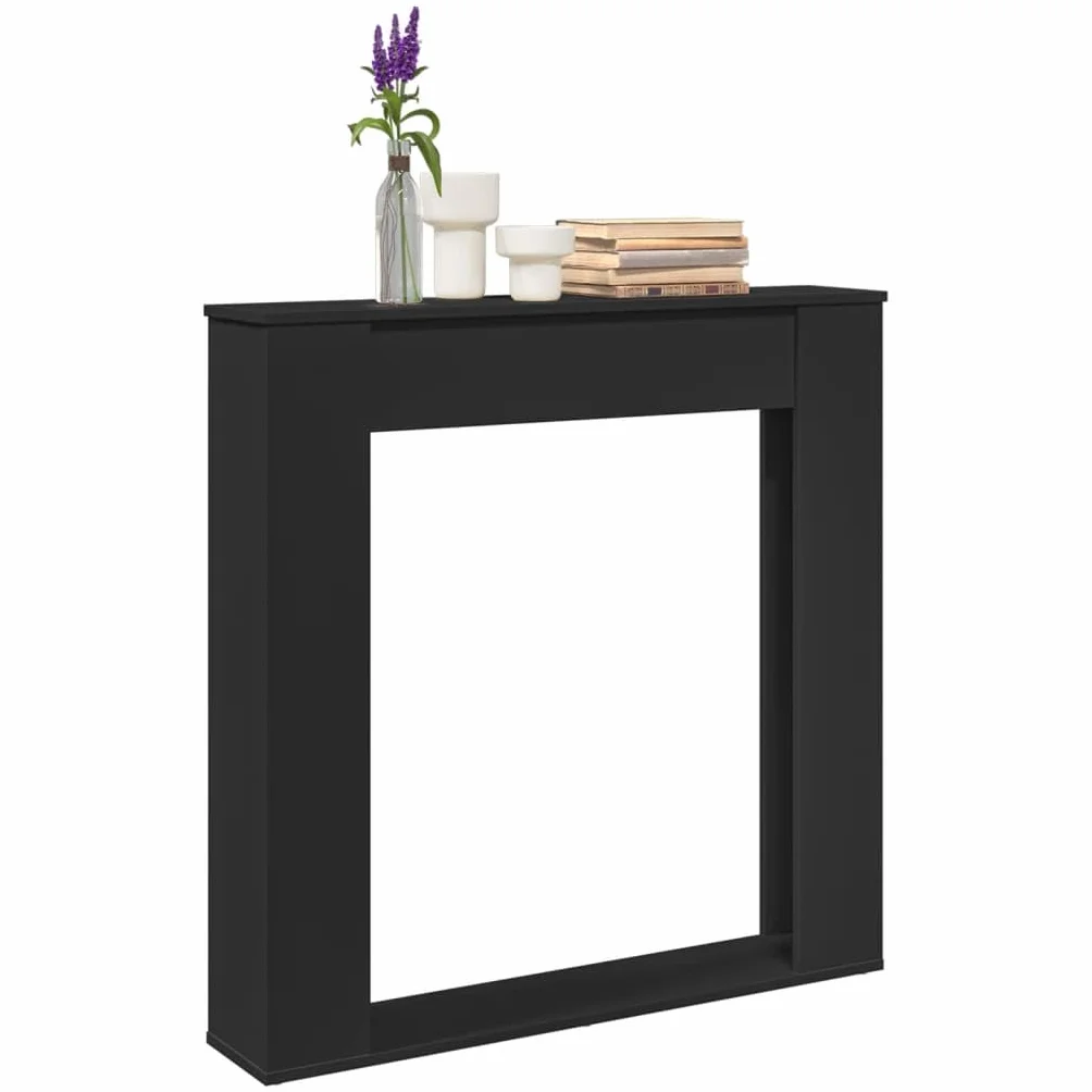 Cadre de cheminée noir 100x20x100 cm bois d'ingénierie