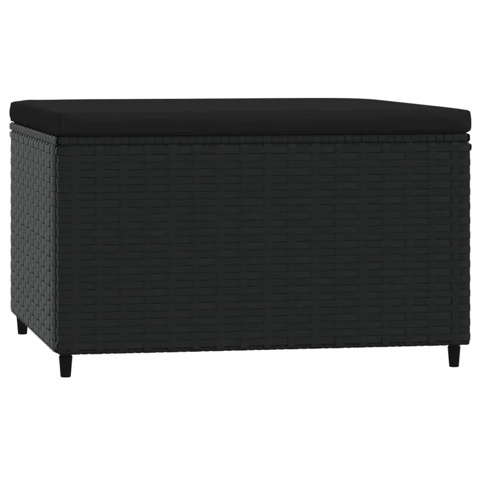 vidaXL Repose-Pieds de Jardin résine tressée Noir 2 pcs Pouf Ottoman Tabouret