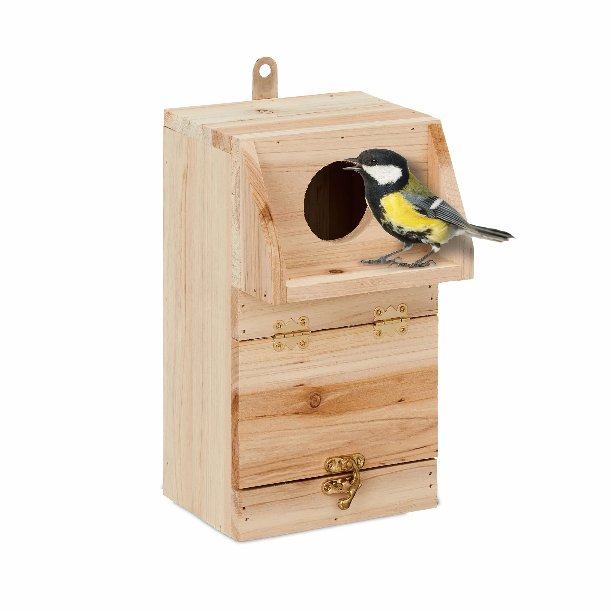 Relaxdays Nichoir d'extérieur pour Oiseaux Bois Suspendre 24,5 x 14 x 14 cm