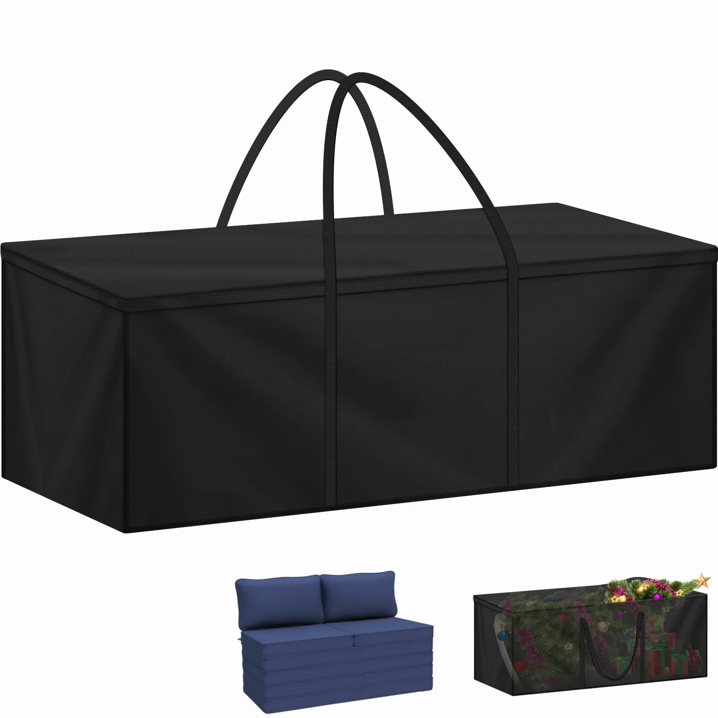 LAMUNI Housse de Rangement Coussin Jardin 200x60x80cm 420D Oxford Imperméable Grand Sac