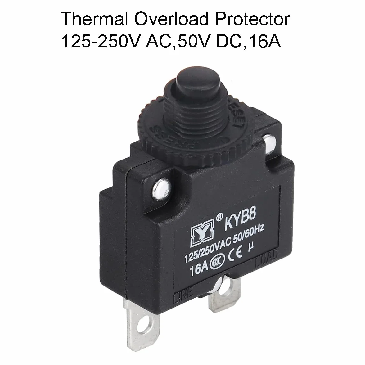 Disjoncteur thermique 16A 125-250V AC 50V DC réinitialisation manuelle Greluma