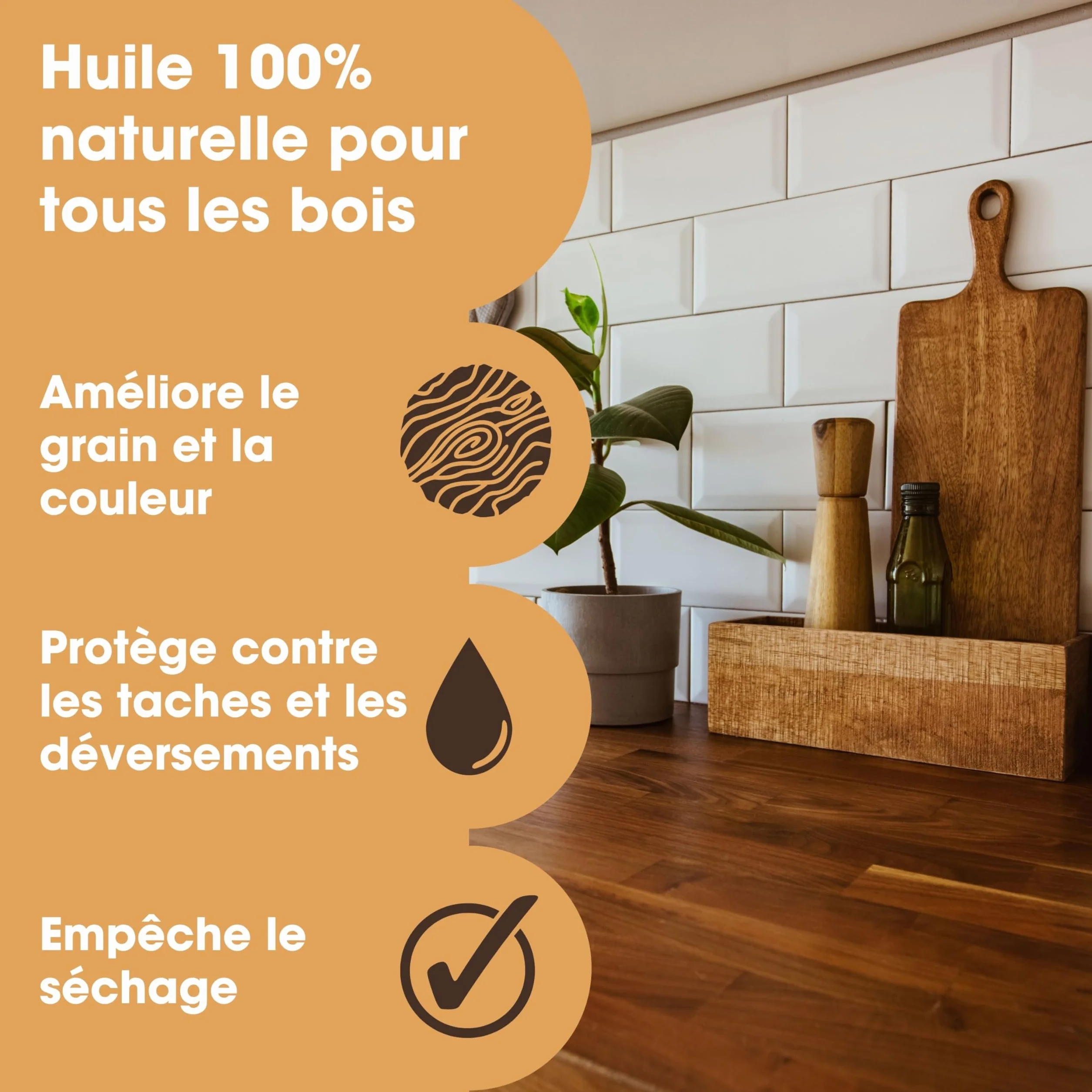Furniture Clinic Huile de Tung Pure 500ml - Huile Naturelle pour Bois Intérieur Extérieur, Non-Toxique, Finition Mate