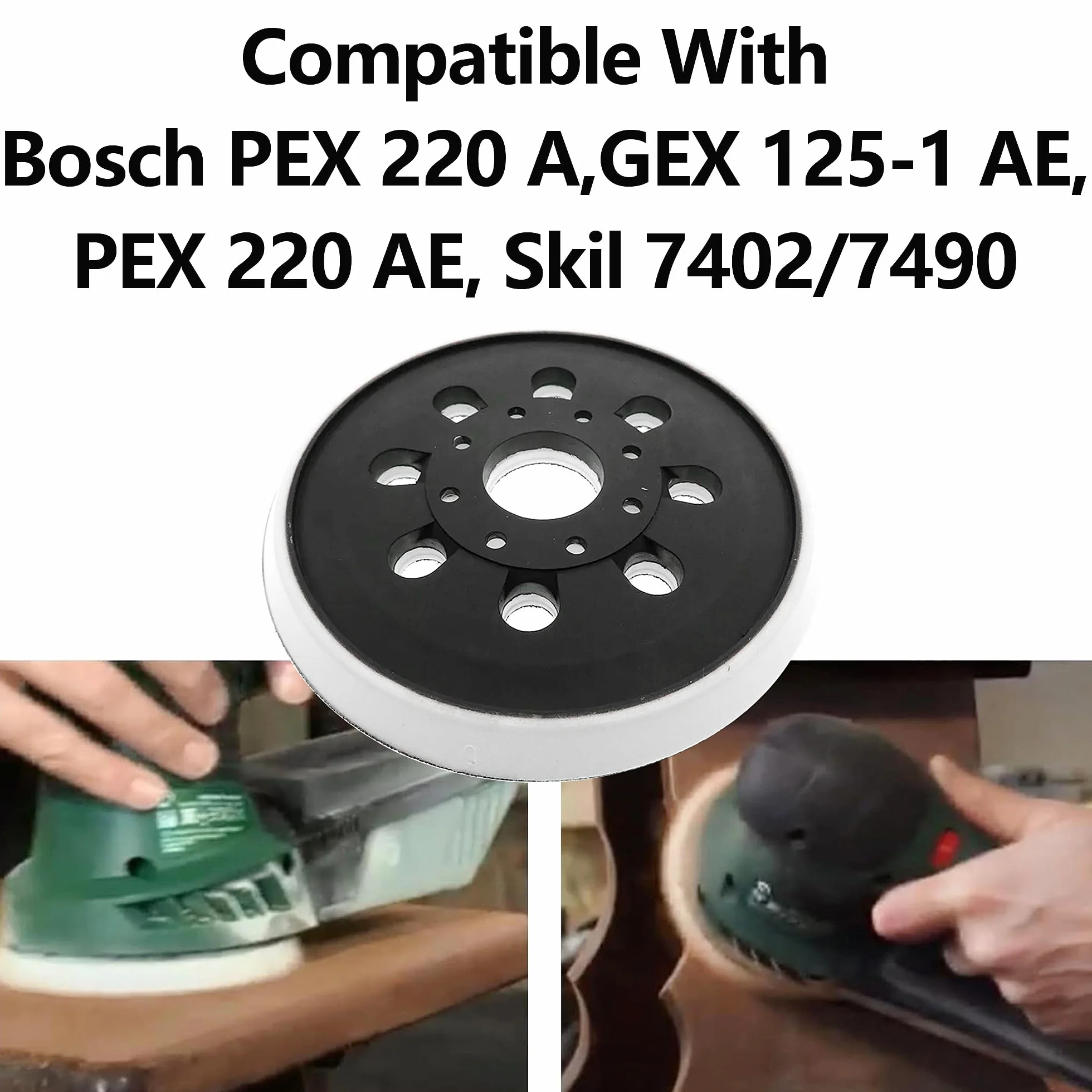 Plateau de Ponçage 125mm compatible Bosch PEX 220 A GEX 125-1 AE PEX 220 AE 2 Pièces