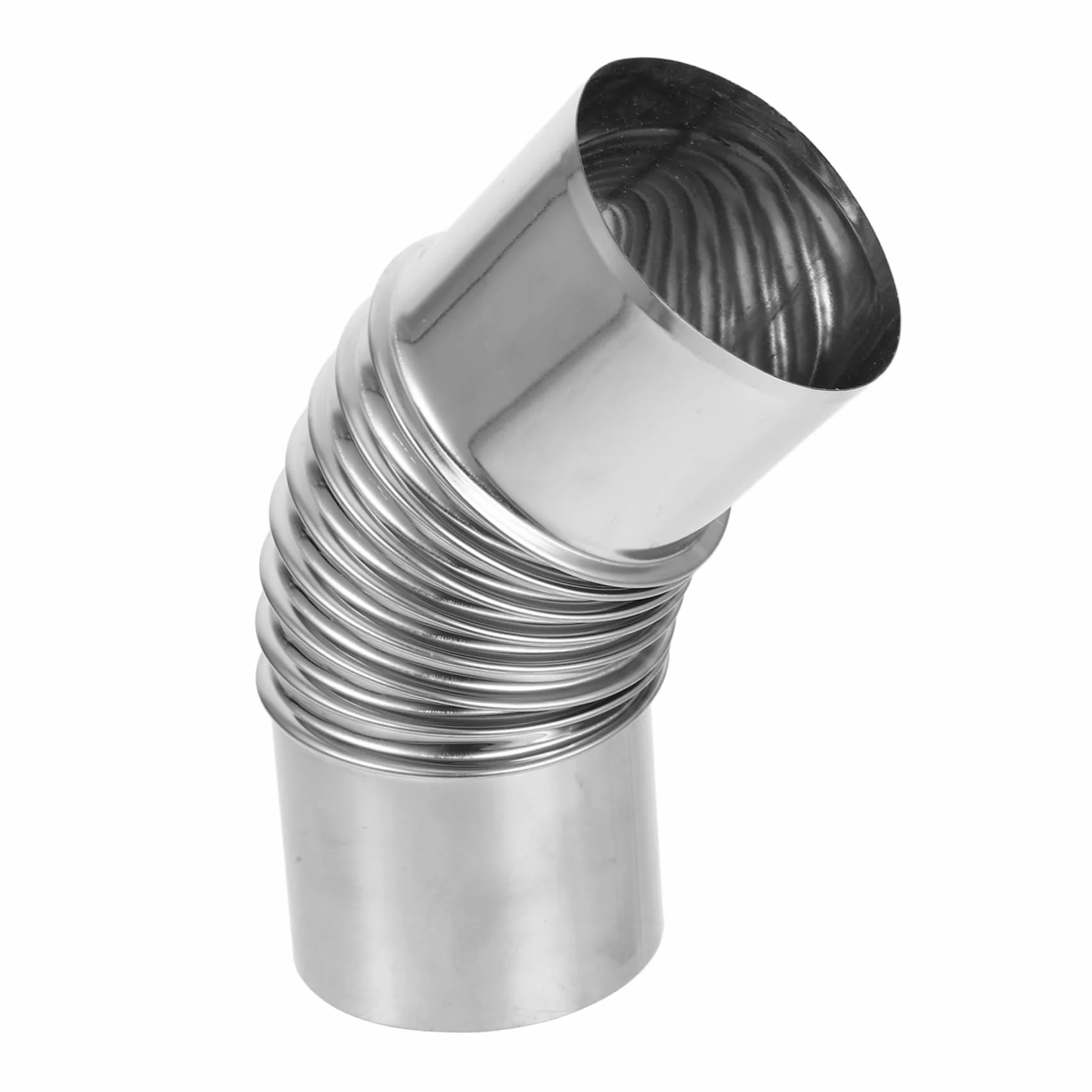 Coude de Cheminée en Acier Inoxydable 45° pour Chauffage de Camping Argenté