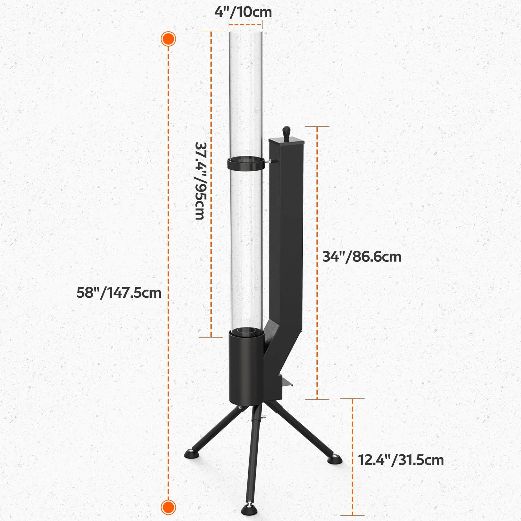 onlyfire Pellet Torch - Cheminée de Jardin - Chauffage Foyer Extérieur - Brasero - Poêle à Pellets