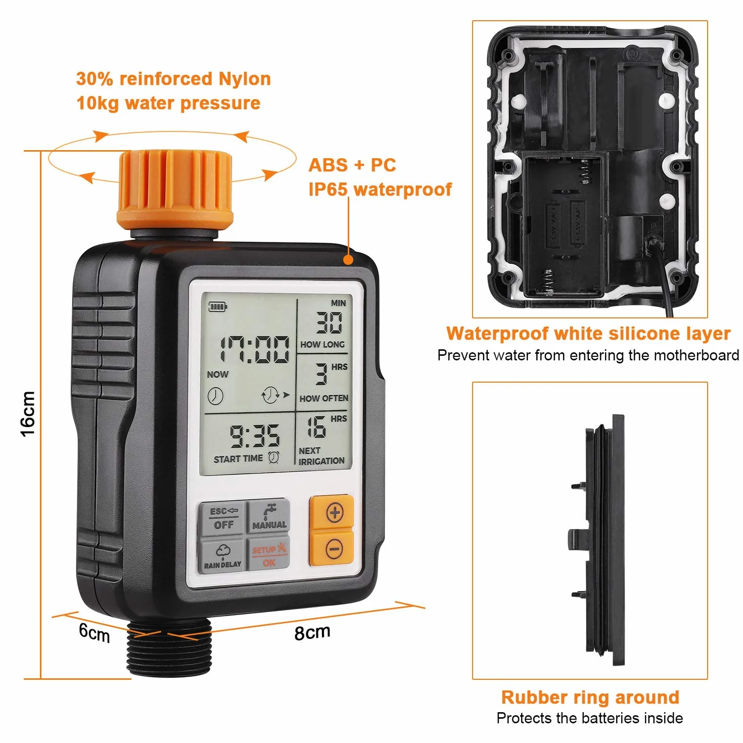Johgee Minuterie Arrosage Automatique Jardin Programmateur Extérieur avec Grand Écran LCD