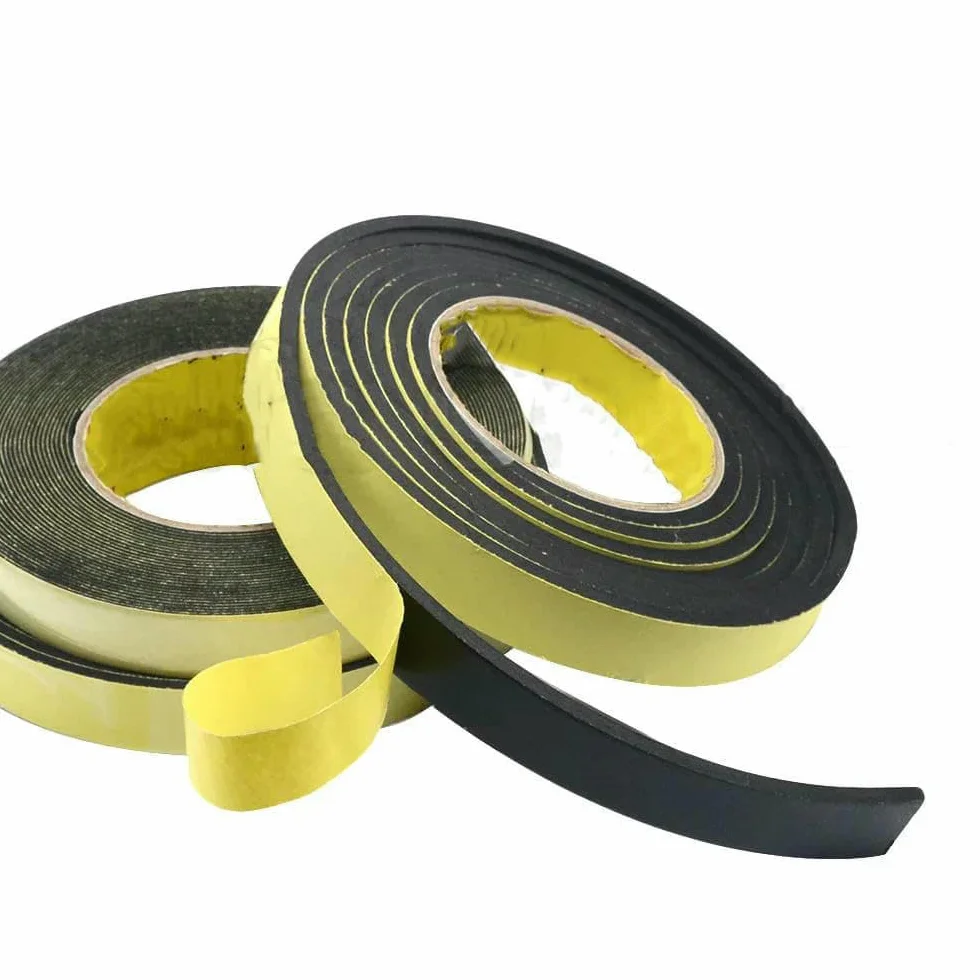 Bande adhésive simple face en mousse de caoutchouc éponge imperméable 5 m x 8 mm x 1 mm pour joint de porte fenêtre