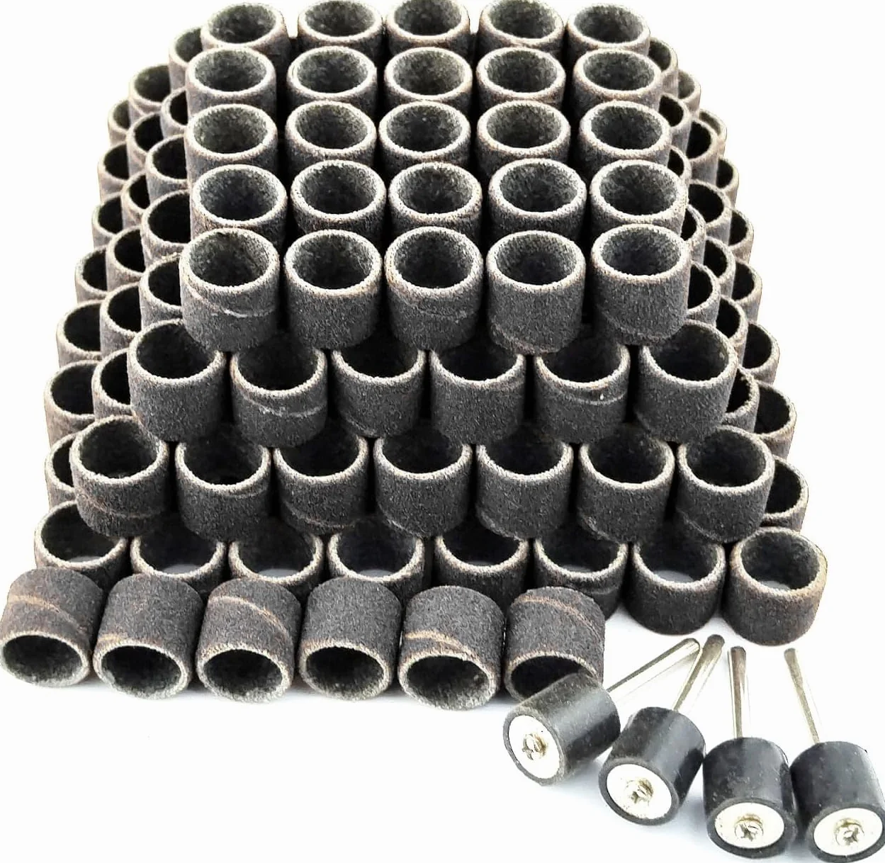 Merryland Tambour de Ponçage pour Dremel 184pcs, Bande de Ponçage 120# 13mm 180pcs, Manchon de Ponçage Outils Rotatifs