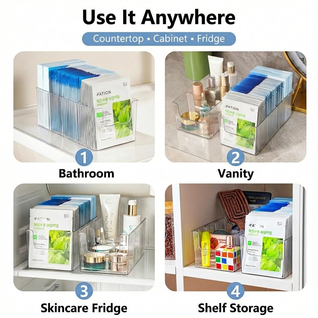 Clear Acrylic Vanity Organizer with Four Compartments