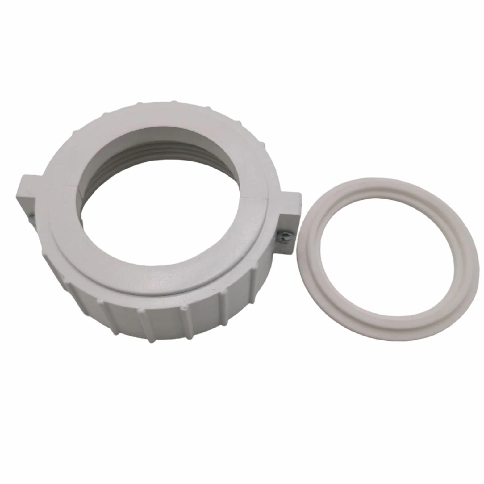 Lot de 2 écrous fendus et joints toriques pour radiateurs spa, raccords ABS de 5,8 cm ID compatibles avec Balboa HydroQuip (2 pièces, blanc)