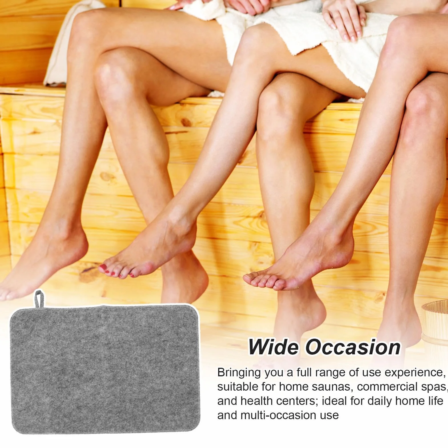 Lot de 2 tapis de sauna en feutre absorbant et isolant 50 x 33 cm