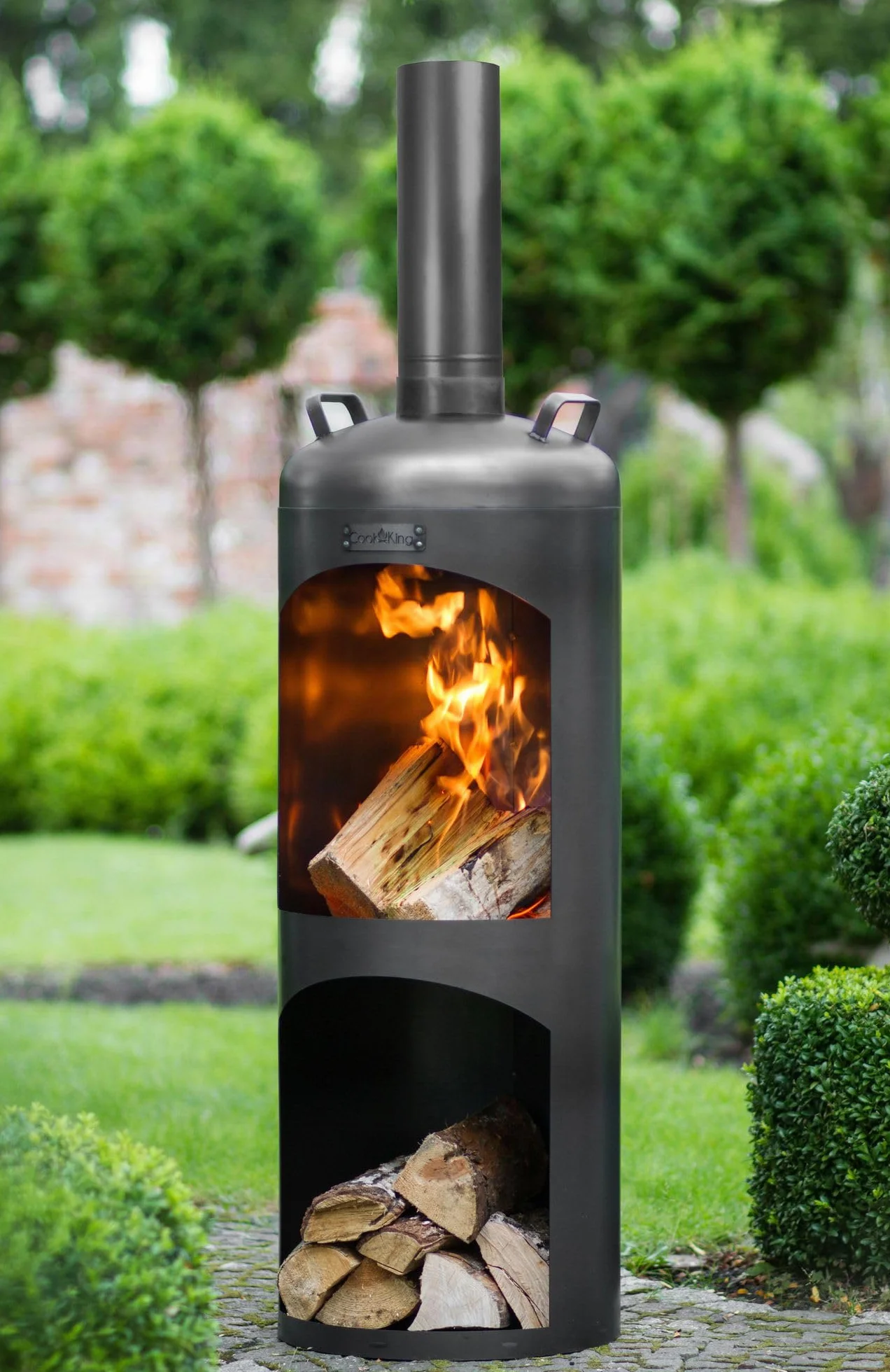 Cheminée de jardin CookKing Faro 158 cm Acier extérieur