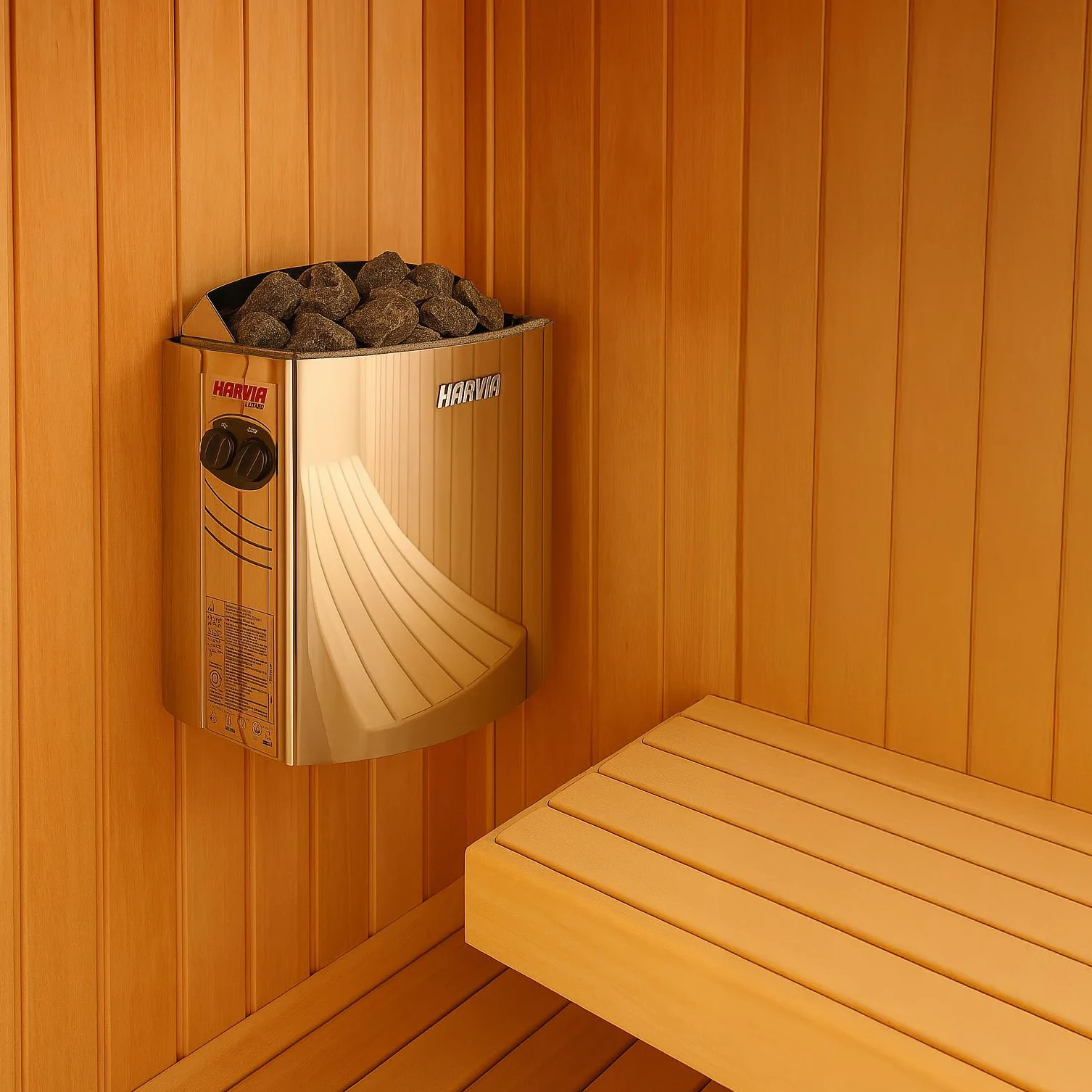 HARVIA Poêle Électrique Vega Sauna Compact Acier Inoxidable 4.5kW 3-6 m3 BC35