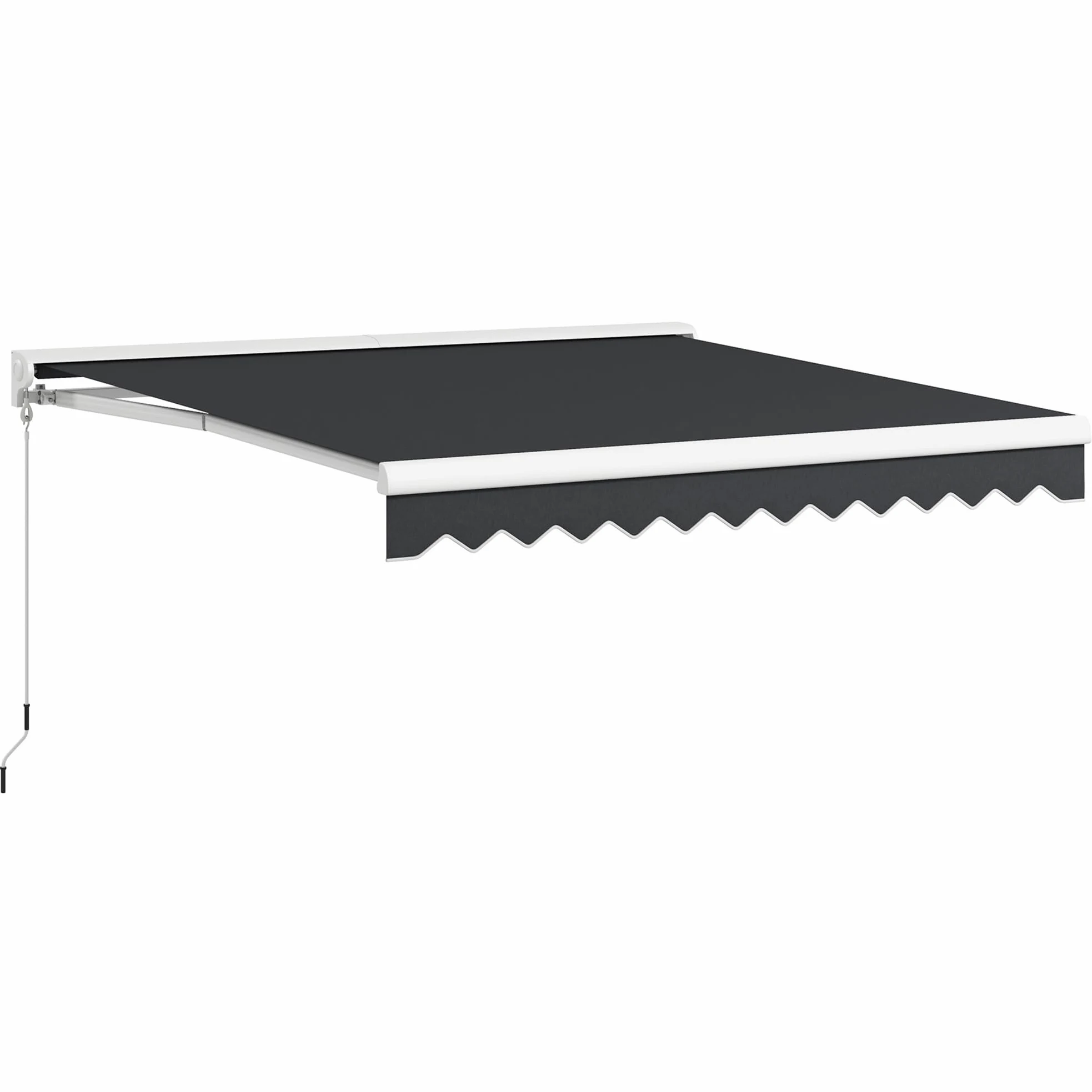 Outsunny Store banne électrique et Manuel rétractable dim. 295L x 250l cm télécommande fournie Aluminium Polyester Haute densité imperméabilisé Anti-UV, Gris