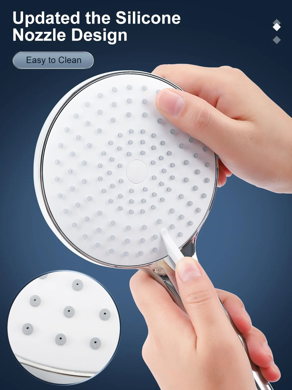 Pommeau De Douche Haute Pression YEAUPE PRO Avec Tuyau 1,6M - 3 Jets Anti Calcaire Chromé