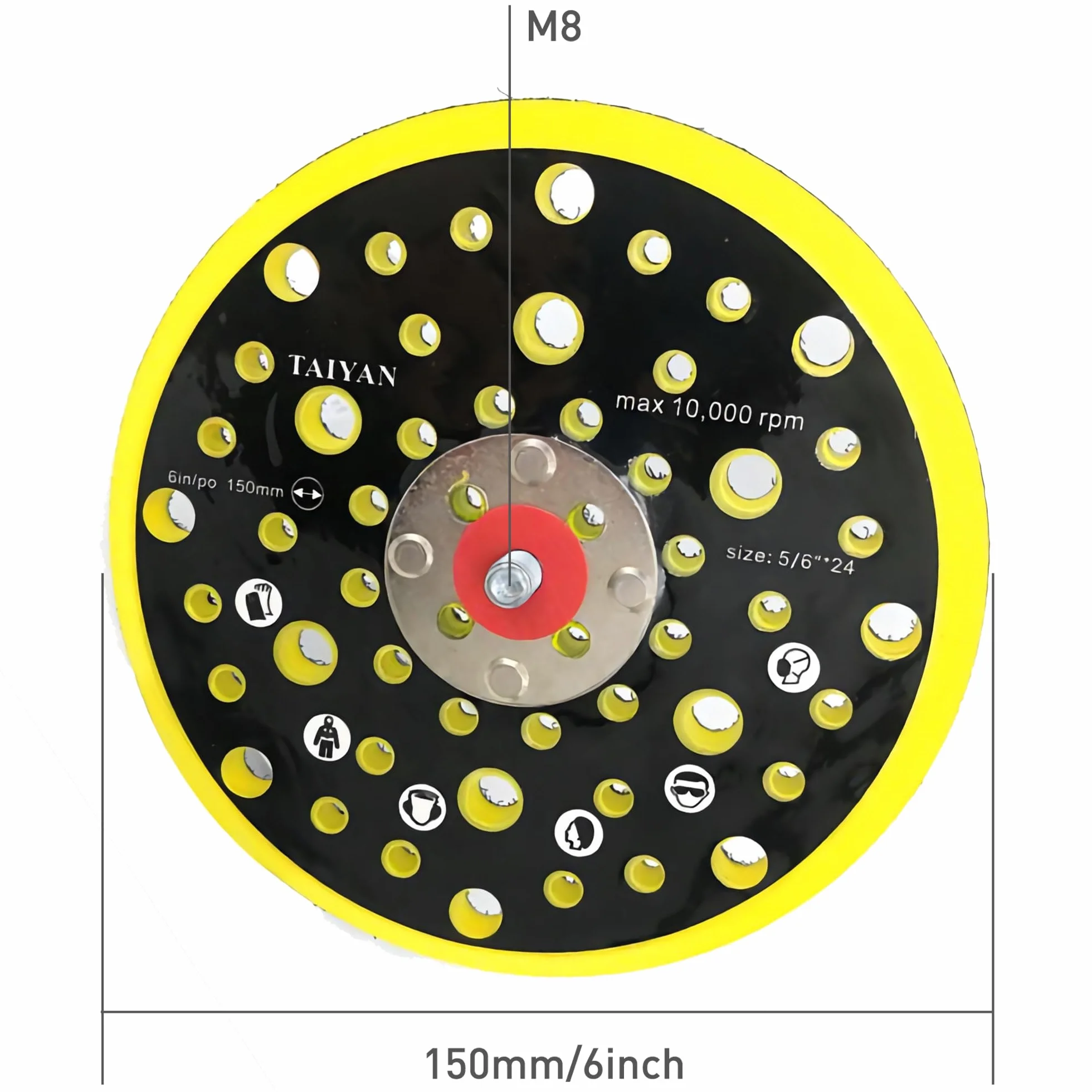 Plateau Ponceuse 52 trous Base de ponçage 150 mm Compatible Mirka CEROS DEROS Filetage 5/16