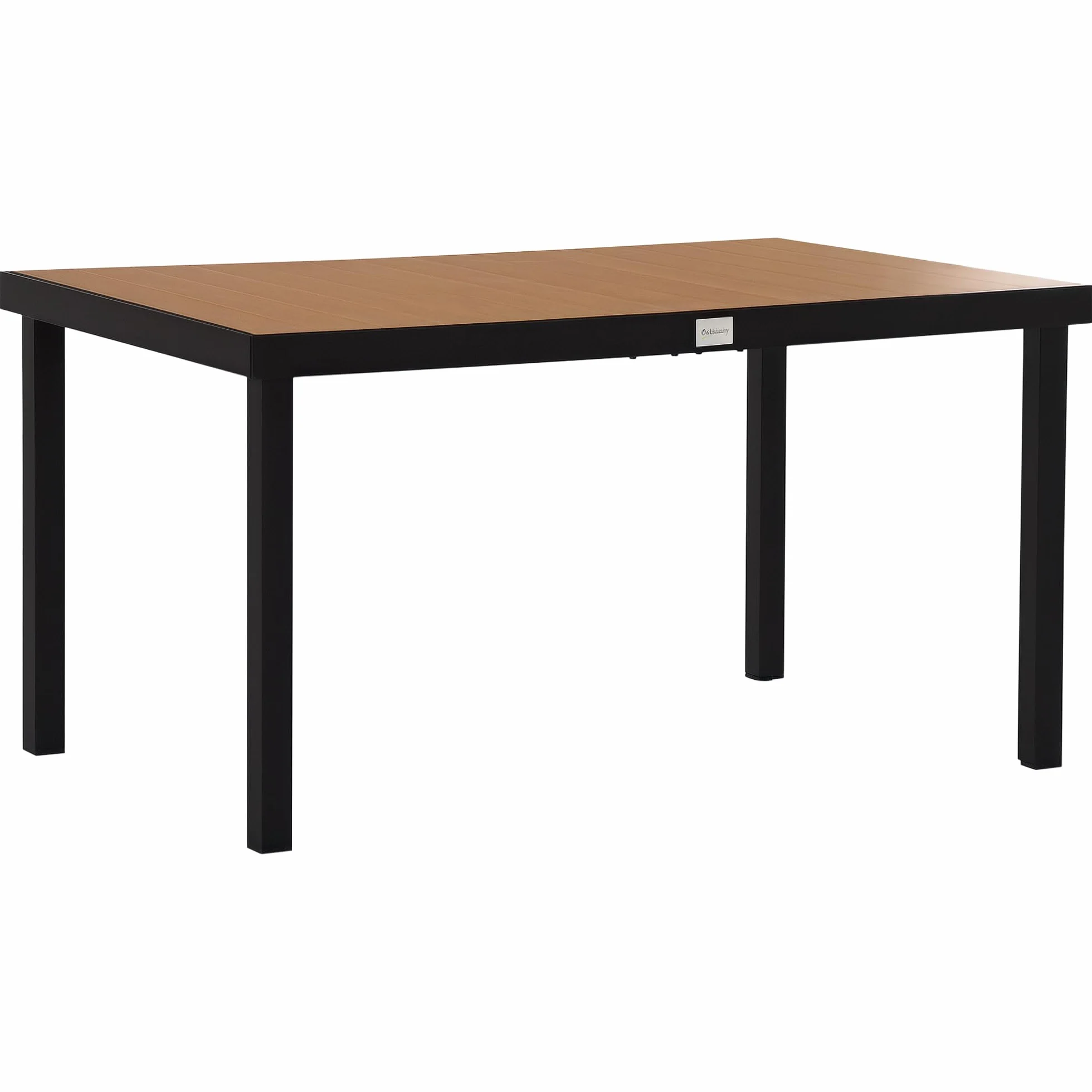 Outsunny Table à Manger de Jardin en Aluminium 140 x 90 x 74 cm Bois Naturel