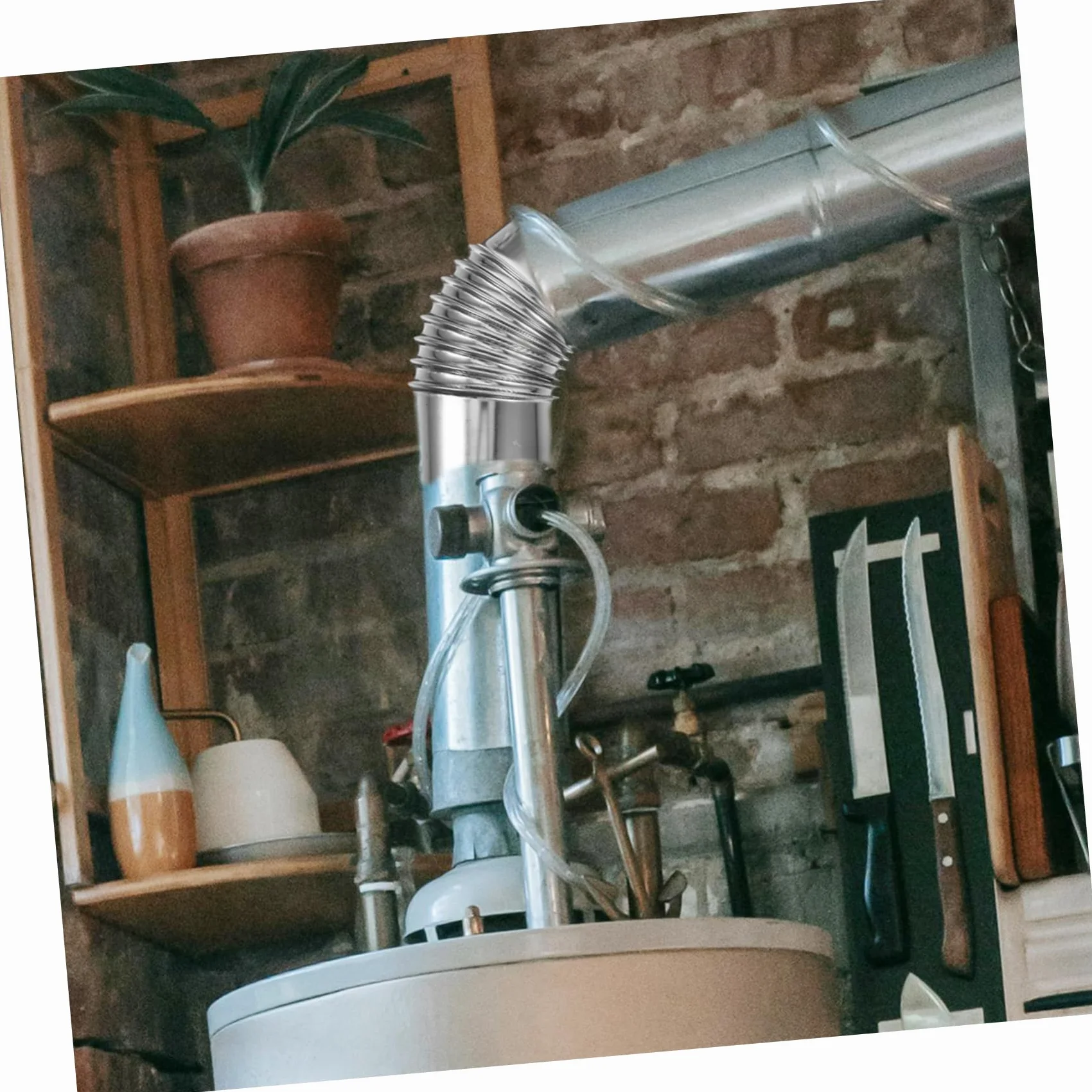 Coude de Cheminée en Acier Inoxydable 45° pour Chauffage de Camping Argenté