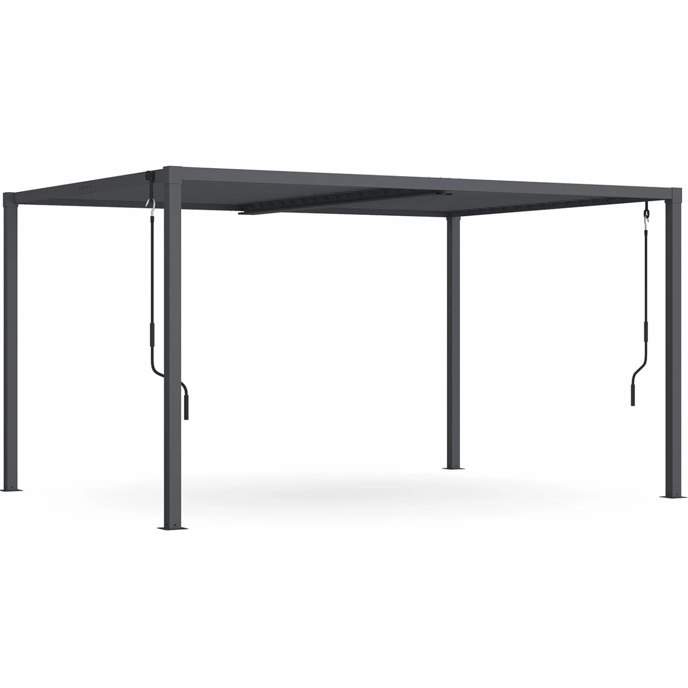 IDMarket - Pergola bioclimatique Lames orientables Acier 3x4 M Gris Anthracite