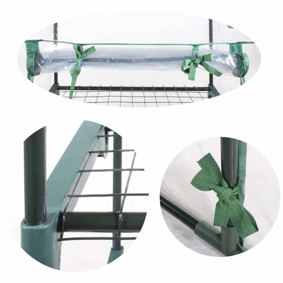 Serre de jardin PVC imperméable 3 étagères 69x49x125 H cm pour balcon potager plantes fleurs