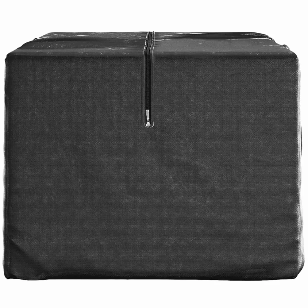 Sac de rangement polyéthylène noir 150x75x75 cm avec fermeture éclair et poignées